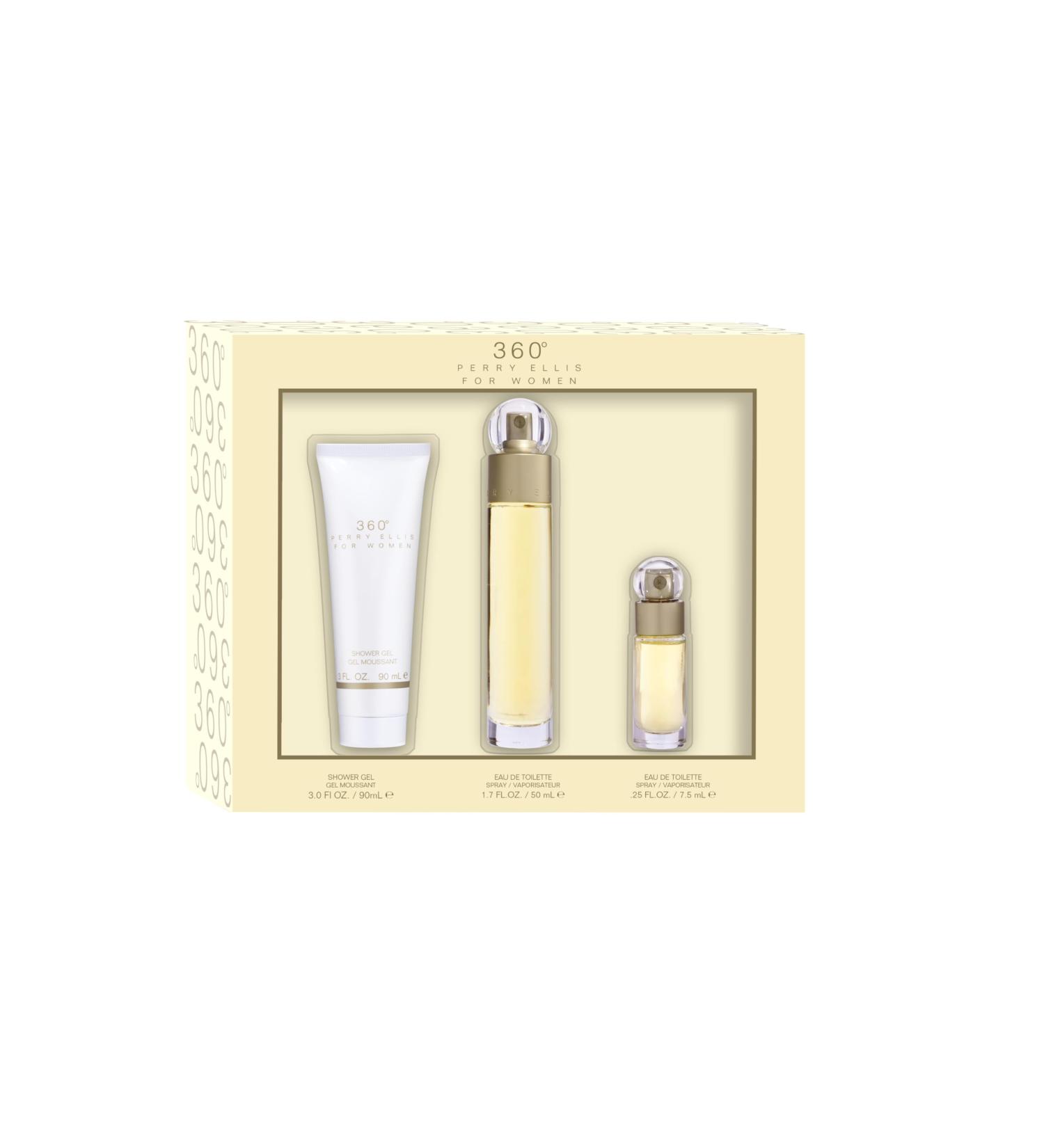 Perry Ellis 360 Women Gift Set - 1.7 fl oz EDT 3 oz Shower Gel .25 fl oz EDT mini - Buy Online on GoSupps.com