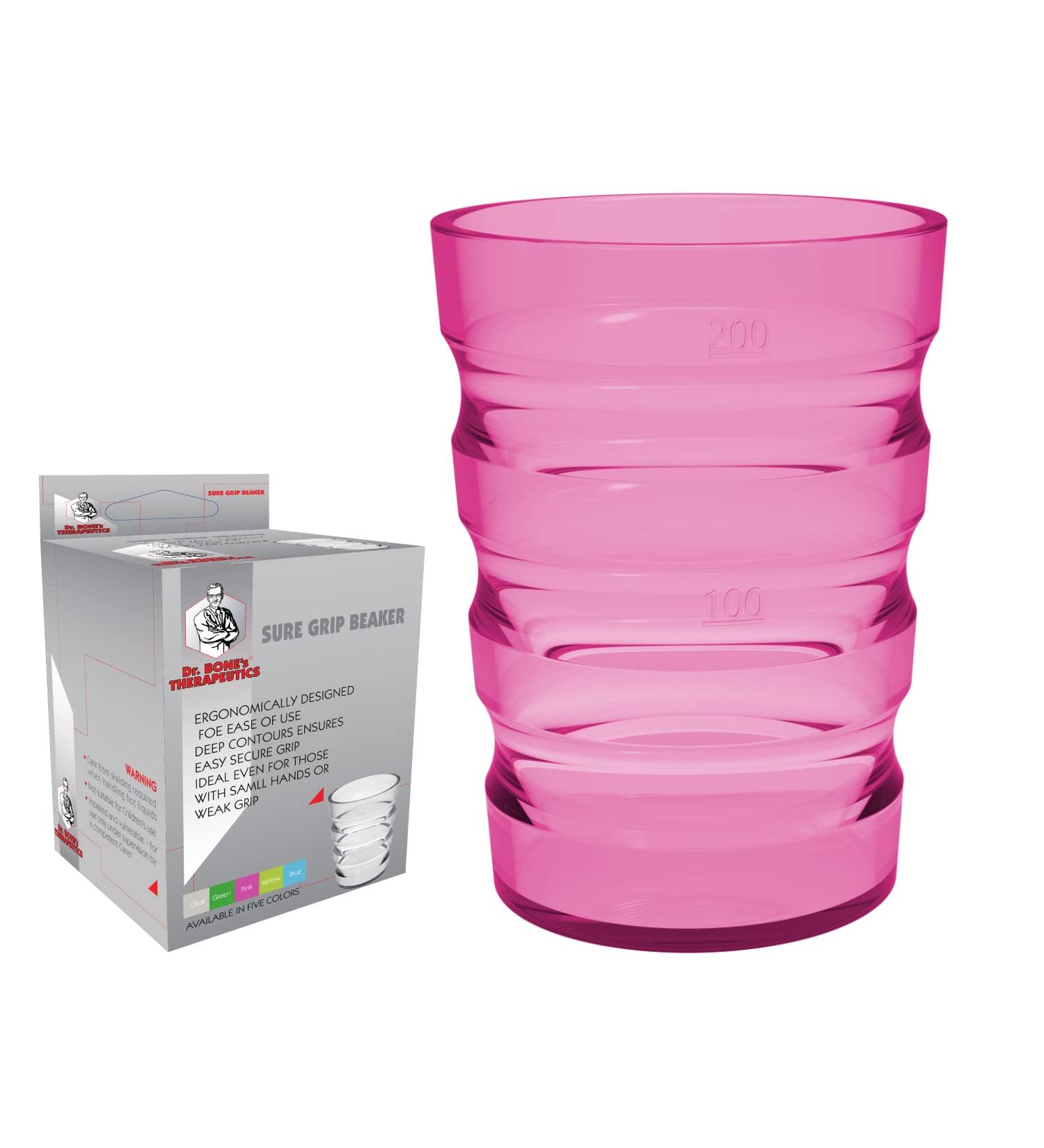 Dr. Bone's 200ml Clear Non-Spill Portable Travel Mug - Pink | Ideal for Children, Elderly, and Disabled Adults - Buy Online on GoSupps.com