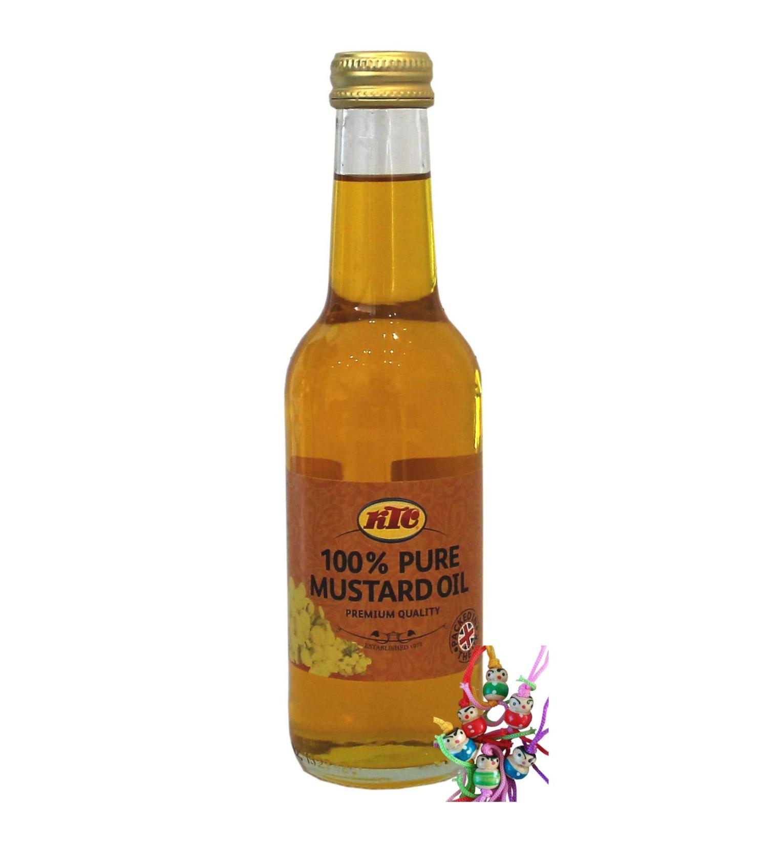 yoaxia - 250ml KTC Pure mustard oil for Ayurwera massage applications / 100% PURE MUSTARD OIL + a small lucky charm for free