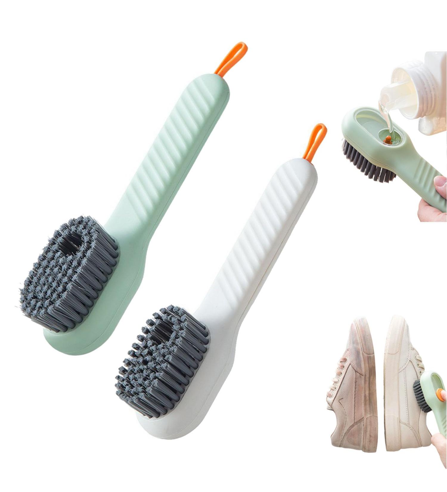 2 in 1 Multifunction Cleaning Brush 2024 New Cleaning Brush with Soap Dispenser Liquid Filled Laundry Brush Suitable for Home Cleaning (White + Green) - Buy Online on GoSupps.com