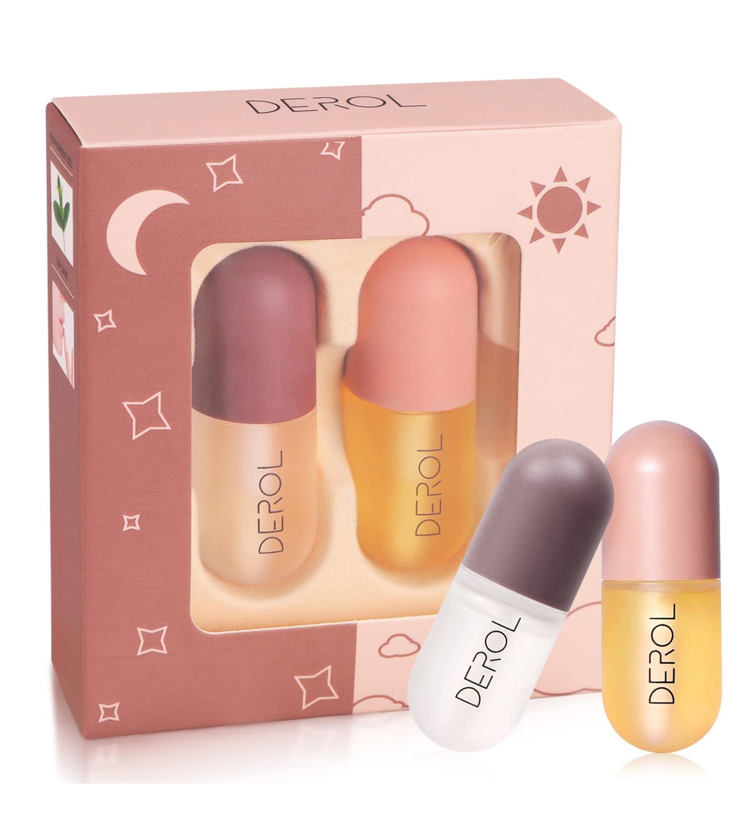Derol Lip Plumper Oil - Natural Lip Care Essence for Plump, Moisturized Lips (Pink) - Buy Online on GoSupps.com
