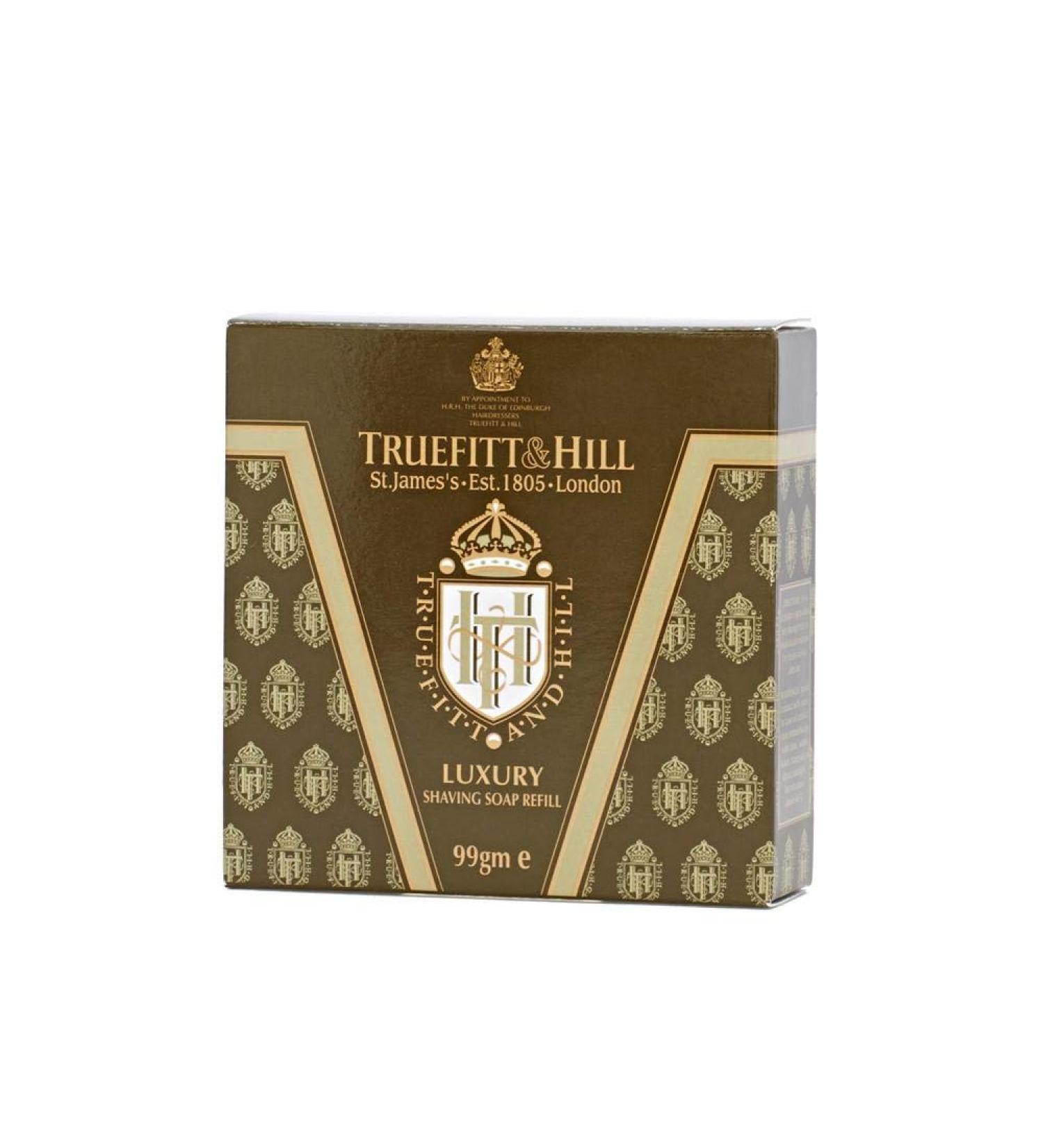 Truefitt & Hill Luxury Shaving Soap Refill for Acacia Wood Bowl - Traditional - Hydrating Rich Lather for a Closer Smoother Shave Gentle on Sensitive Skin Perfect for Refills - 3.3 oz.