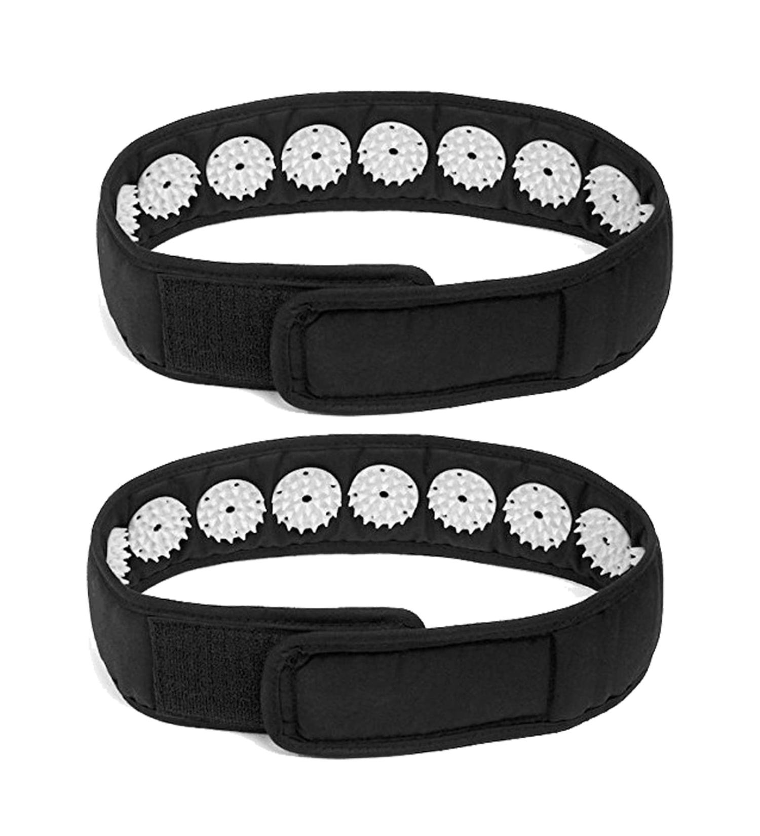 ELEBOX 2 PCS Acupressure Wrap Headband Acupuncture Head Massager Belt Headband Tool for Muscle Pain Relief (Black) - Buy Online on GoSupps.com