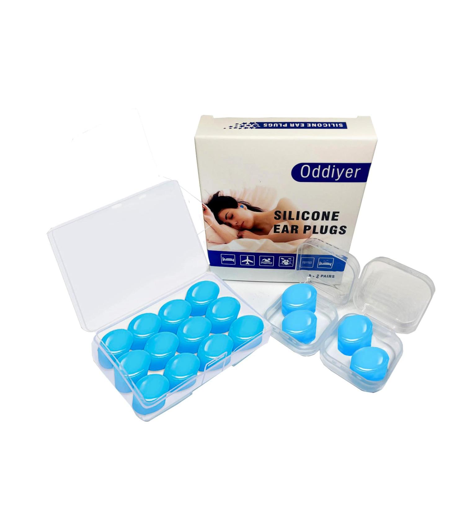 Buy Soft Reusable Silicone Ear Plugs for Sleeping & Swimming - Noise Cancelling 32 dB NRR Easy Carry Case Ideal for Travel - Buy Online on GoSupps.com