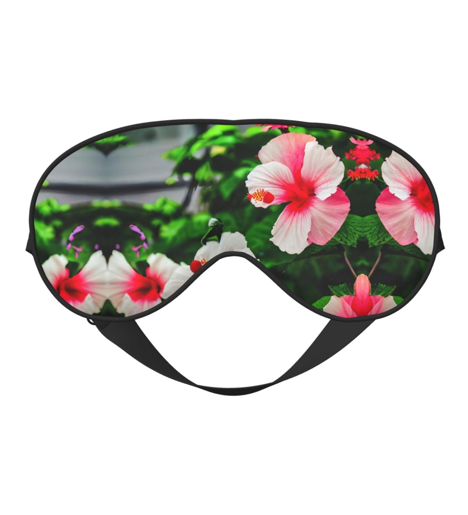Hibiscus Flowers Print Double-Sided Eye Mask Soft and Light Blocking for Enhancing Sleep Quality - Buy Online on GoSupps.com