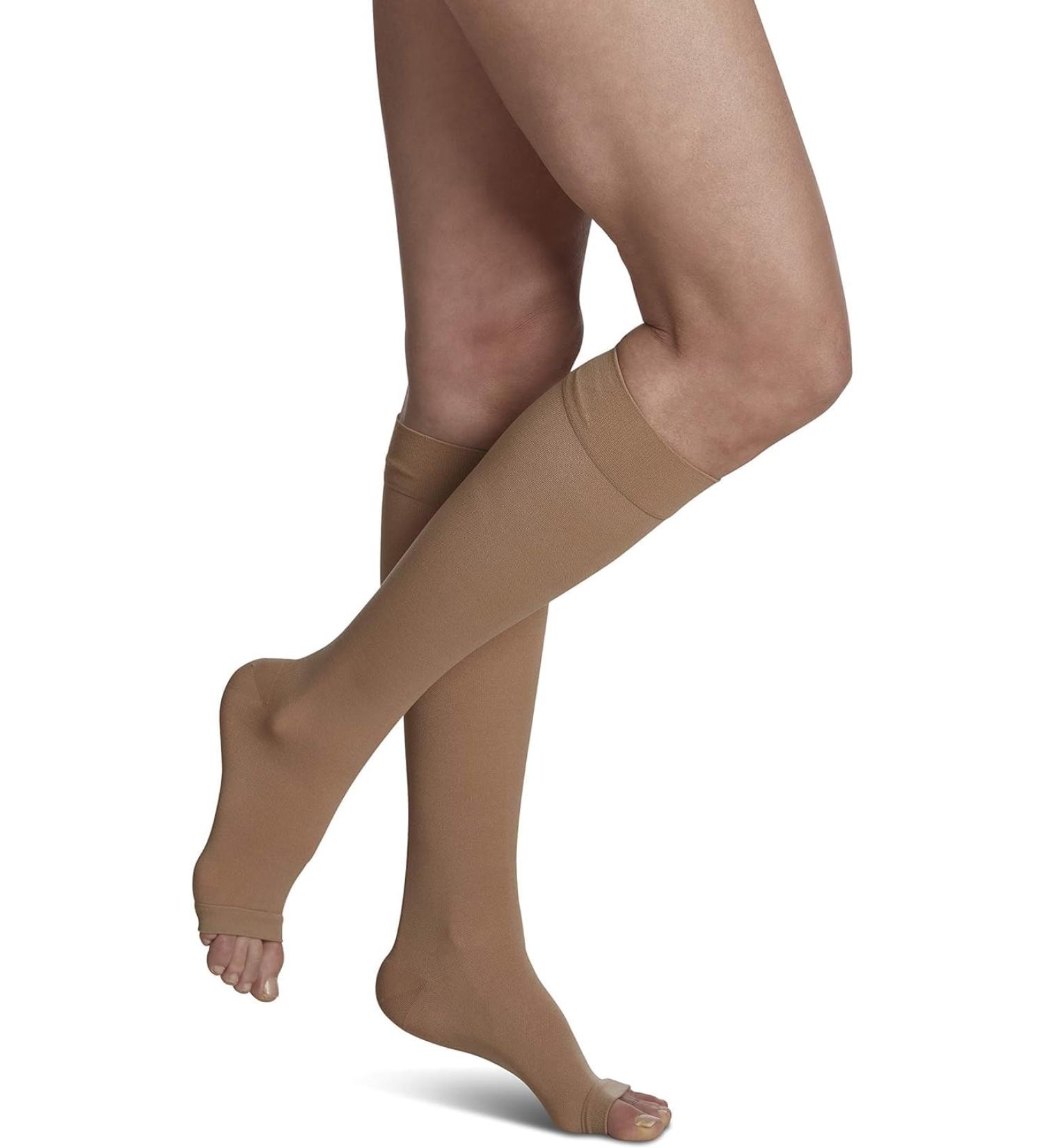 Buy SIGVARIS Men s & Women s Essential Opaque 860 Open Toe Calf-High Socks 30-40mmHg - Medium Short - Light Beige (Crispa) | International Shipping Available - Buy Online on GoSupps.com