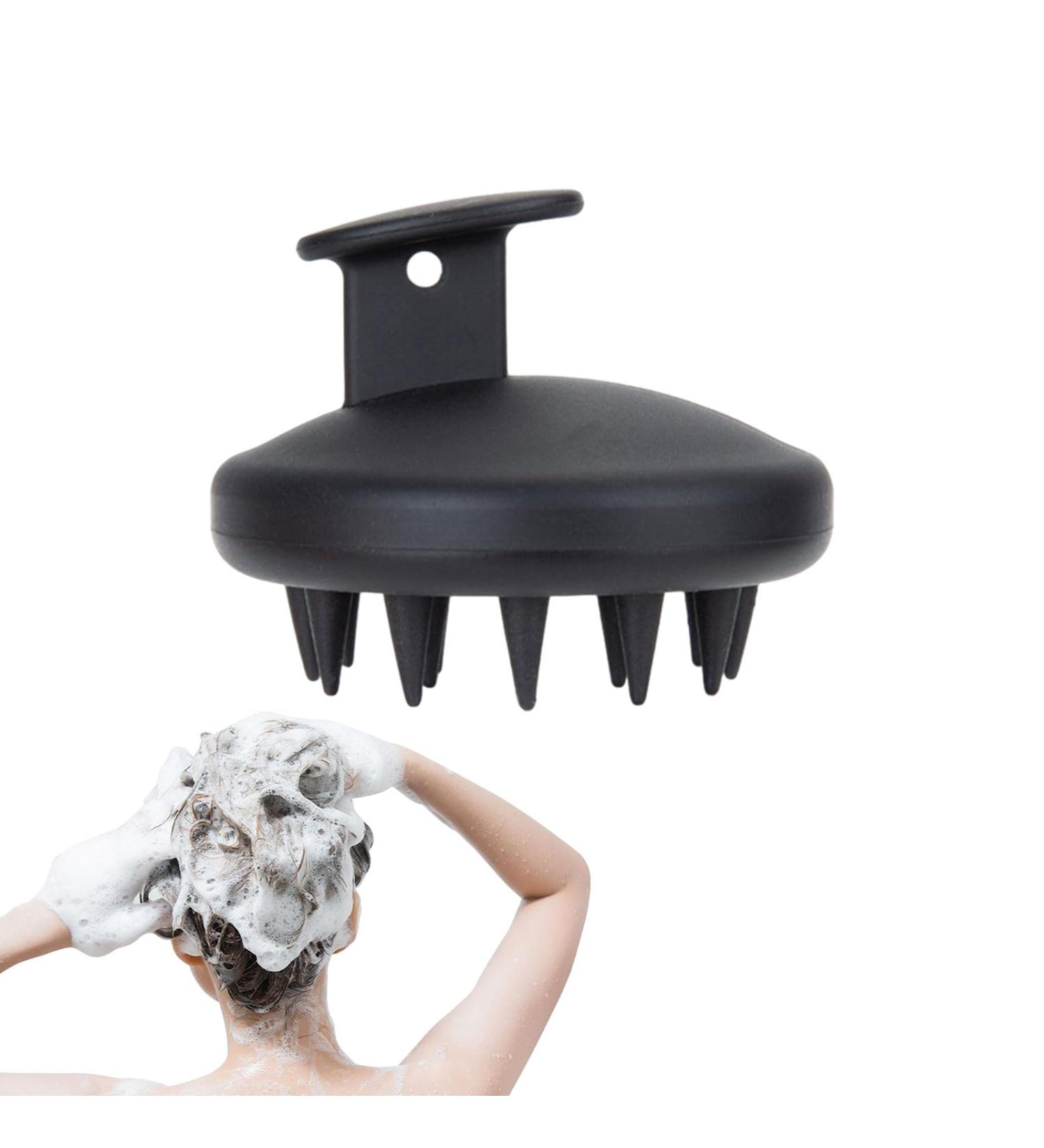 Premium Black Scalp Massage Brush - Silicone Shampoo Brush for Hair Growth Peeling & Relaxation - Perfect for Head Massage - Buy Online on GoSupps.com
