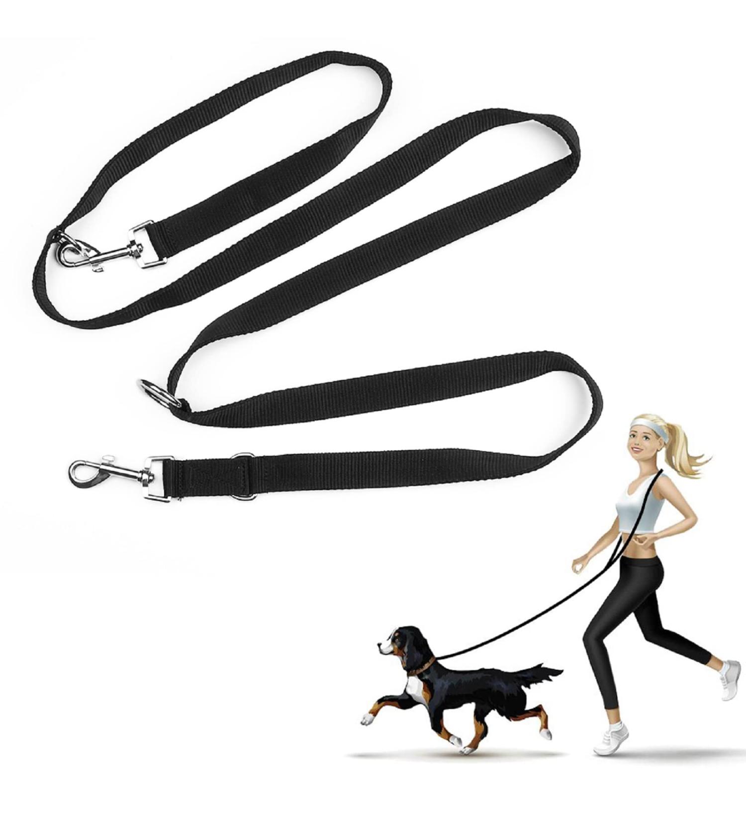 Dog Training Double Ended Leads : 2m Hands Free Adjustable Pet Training leash for Running Walking - Retractable Multifunctional Strong Nylon Puppy Lead Rope for Small Medium Dogs - Buy Online on GoSupps.com