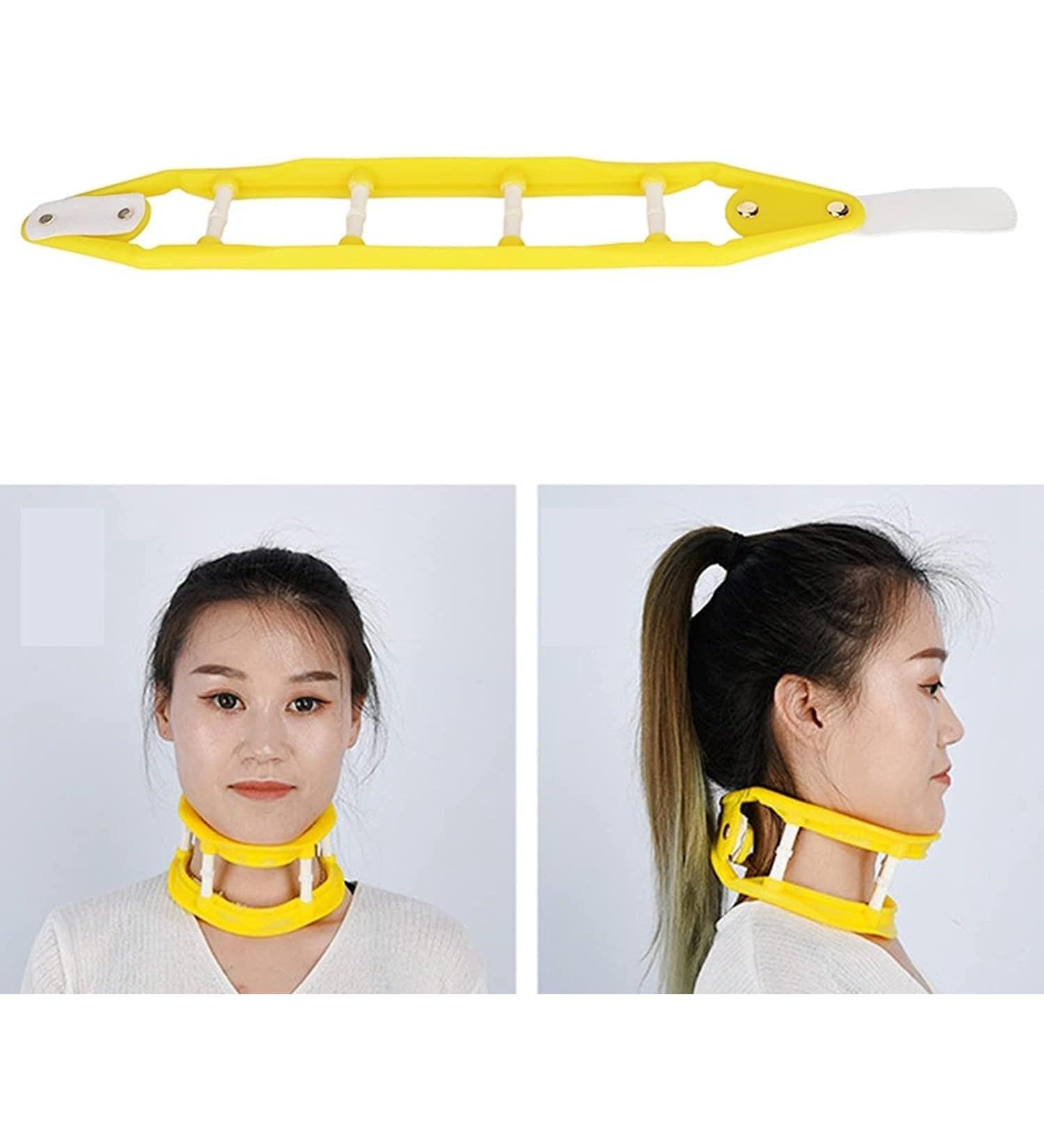 Jlasdr Adjustable Silicone Neck Support | Cervical Spine Protection & Traction Relief | Comfort & Corrector in Giallo Color - Buy Online on GoSupps.com