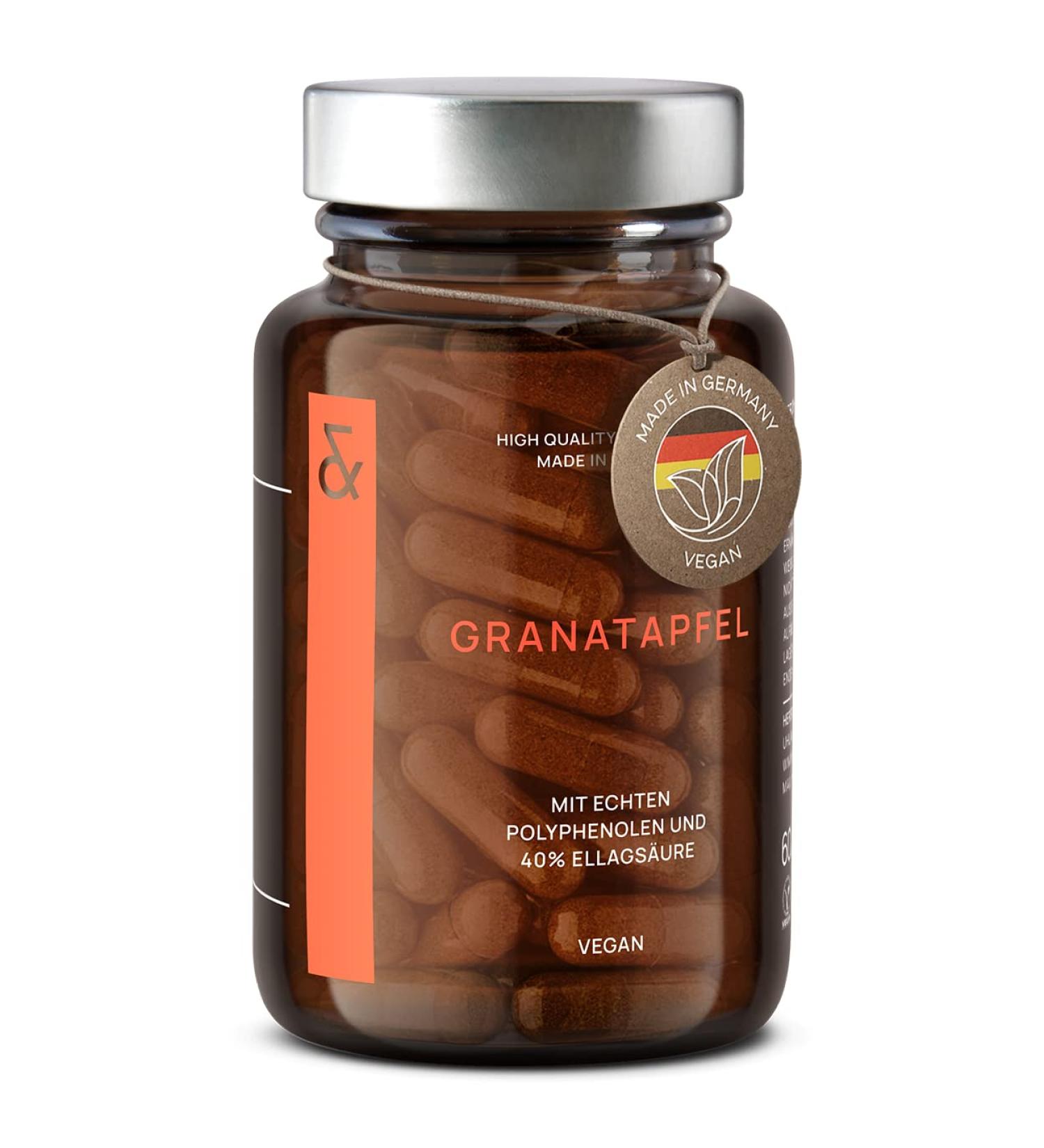 Clav Pomegranate Capsules - 1000mg High Dose Natural Polyphenol Extract 40% Ellagic Acid Vegan Supplement - Shop Internationally - Buy Online on GoSupps.com