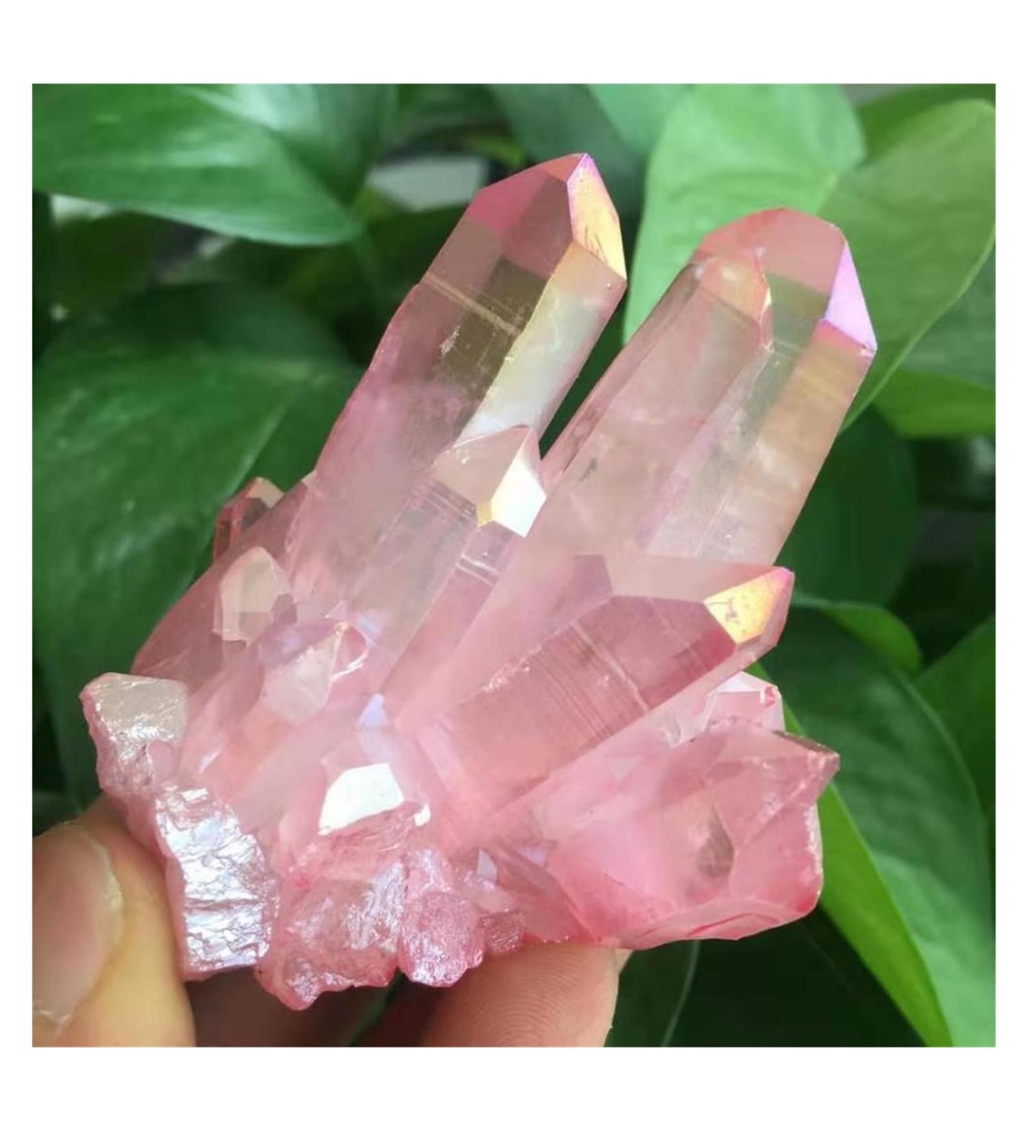 Natural Crystal Rough Natural Crystal Clusters with Pink Plated Titanium Coating heal 90-100g Stone Mineral Specimen - Buy Online on GoSupps.com