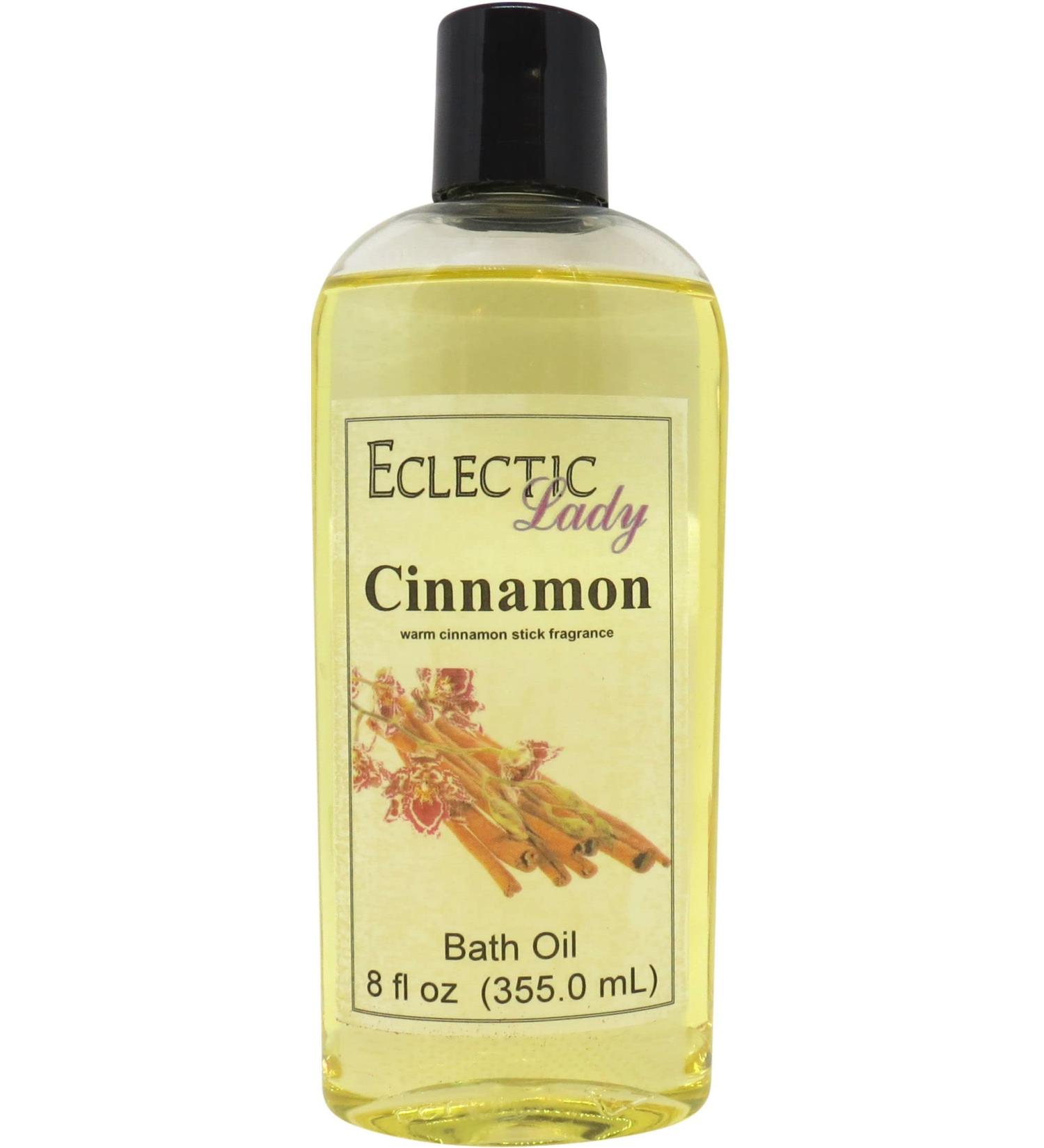 Cinnamon Bath Oil by Eclectic Lady Relaxing & Moisturizing Scented Oil for Dry Sensitive Skin 8 oz Fragrance Body & Shower Oil - Buy Online on GoSupps.com