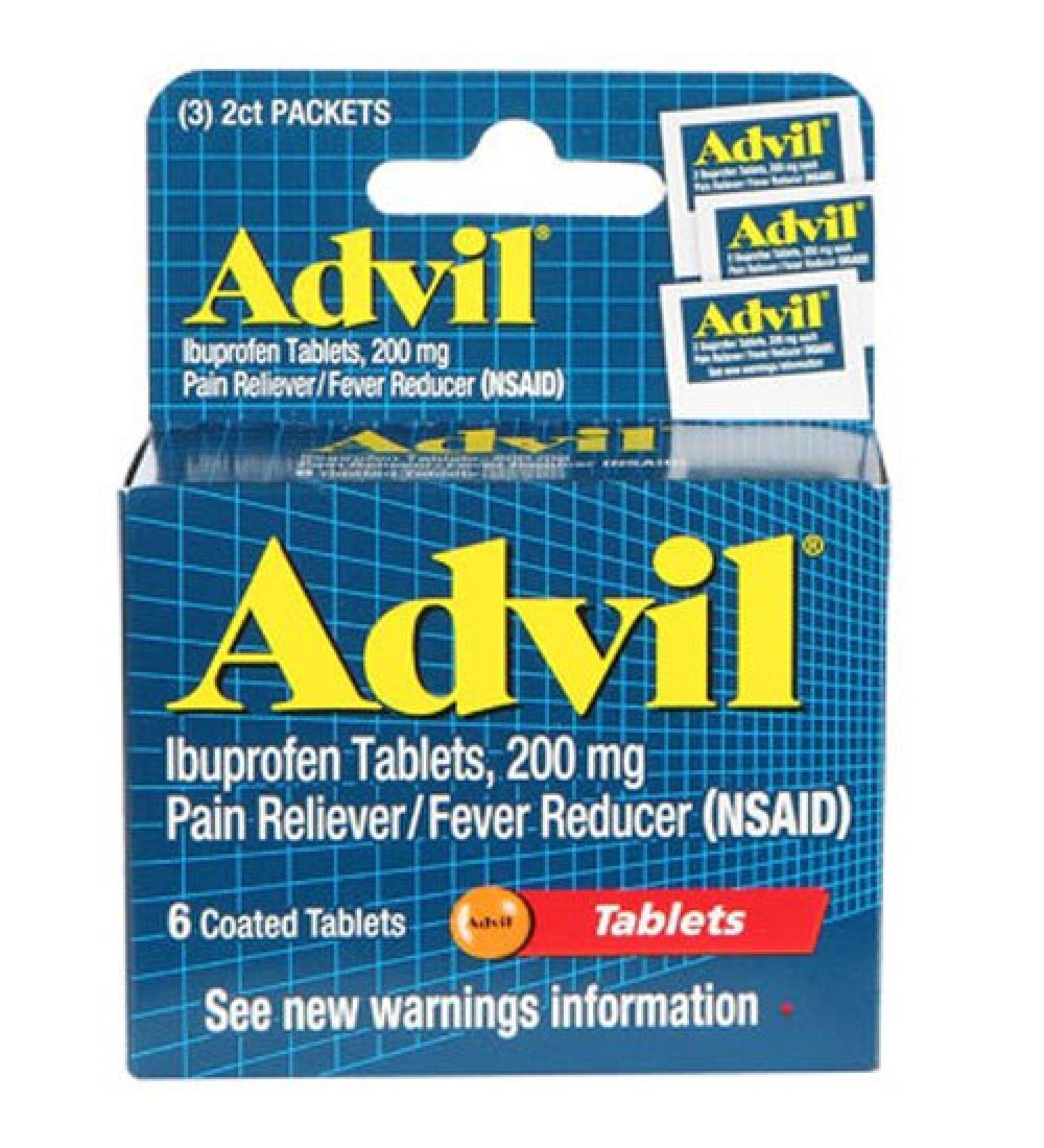 Advil Tablets Travel Size - 6-ct. Packs (Set of 2)
