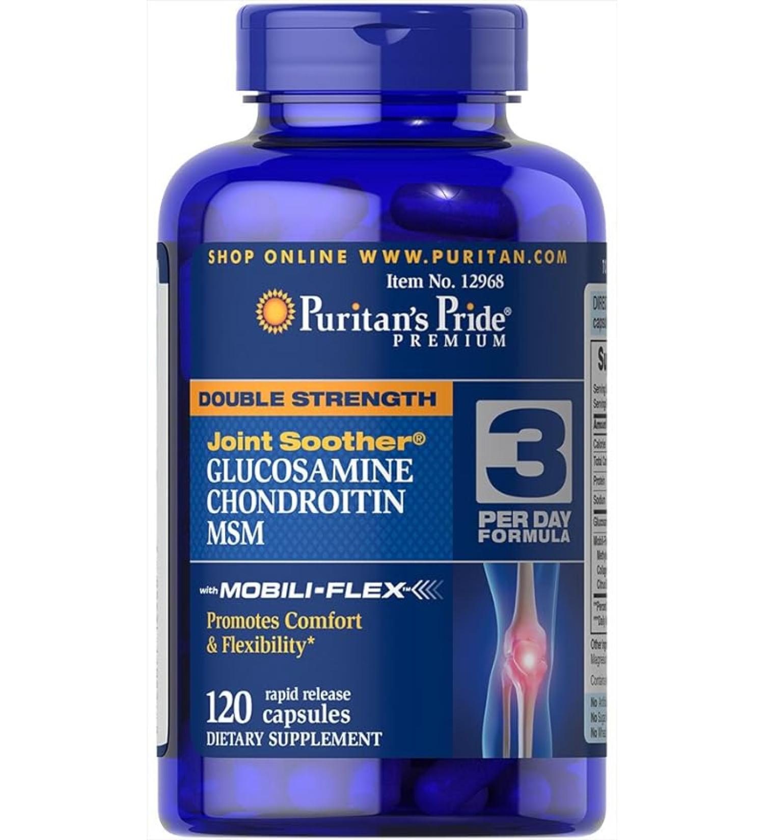 Puritan's Pride Glucosamine Chondroitin & MSM Supplement - 3 Per Day Formula - Buy Online on GoSupps.com