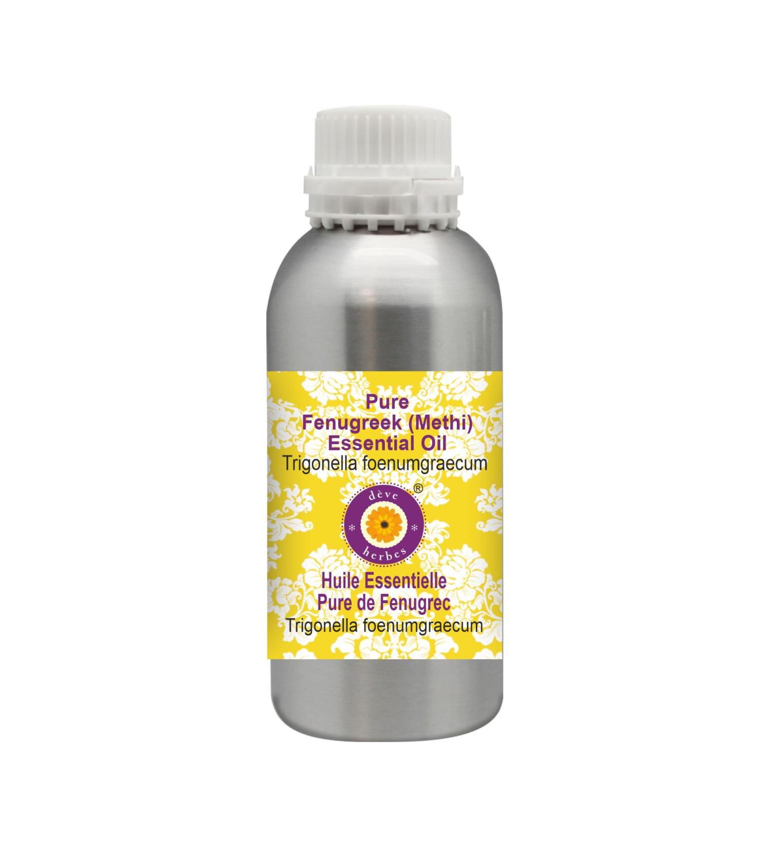 Deve Herbes Pure Huile essentielle de Fenugrec (Methi) (Trigonella foenumgraecum) Distill la vapeur qualit th rapeutique naturelle 300ml (10 oz) - Buy Online on GoSupps.com
