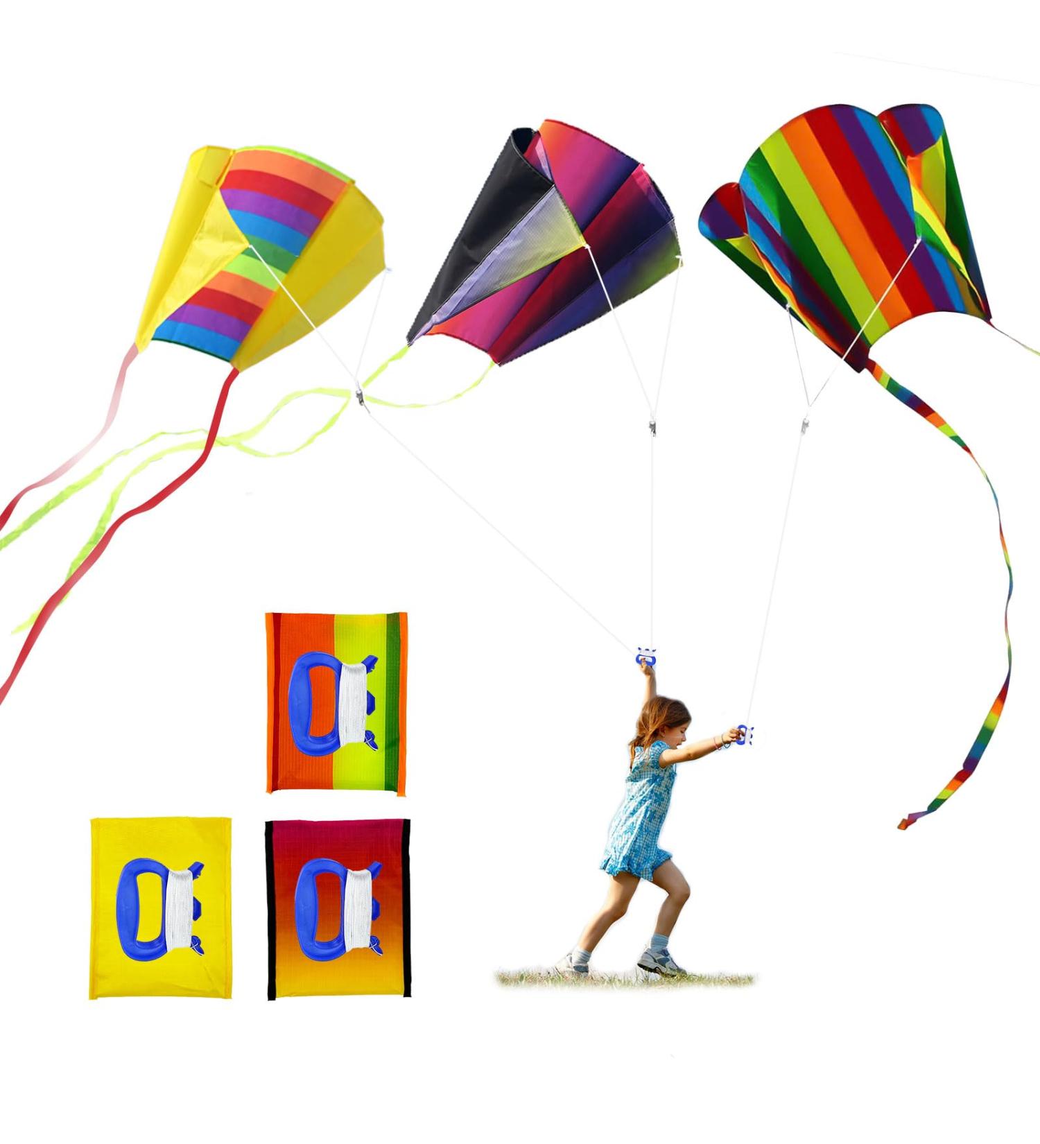 Buy Tshaoun 3-Piece Portable Rainbow Kites for Kids | Beginner-Friendly Outdoor Flying Fun - Buy Online on GoSupps.com