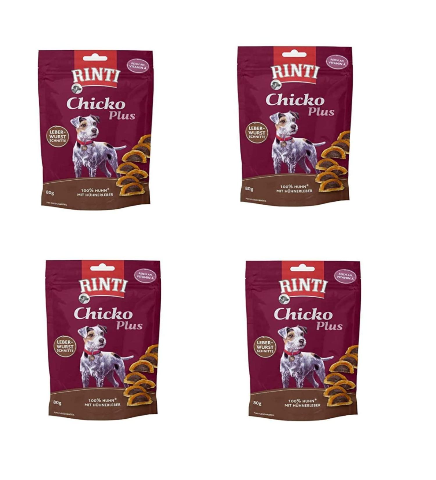 Finnern - Rinti Rinti Chicko Plus dog snack liver sausage slices with chicken bundle - 4 x 80g