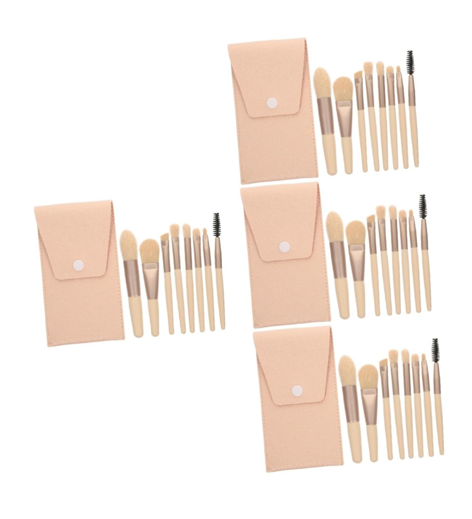 minkissy 4 Sets Travel Makeup Cosmetics Face Makeup Brush Eyeshadow Brush Makeup Brush for Women Powder Applicator Women Favor Lip Brush Portable Aluminum Tube Beauty Products Miss - Buy Online on GoSupps.com