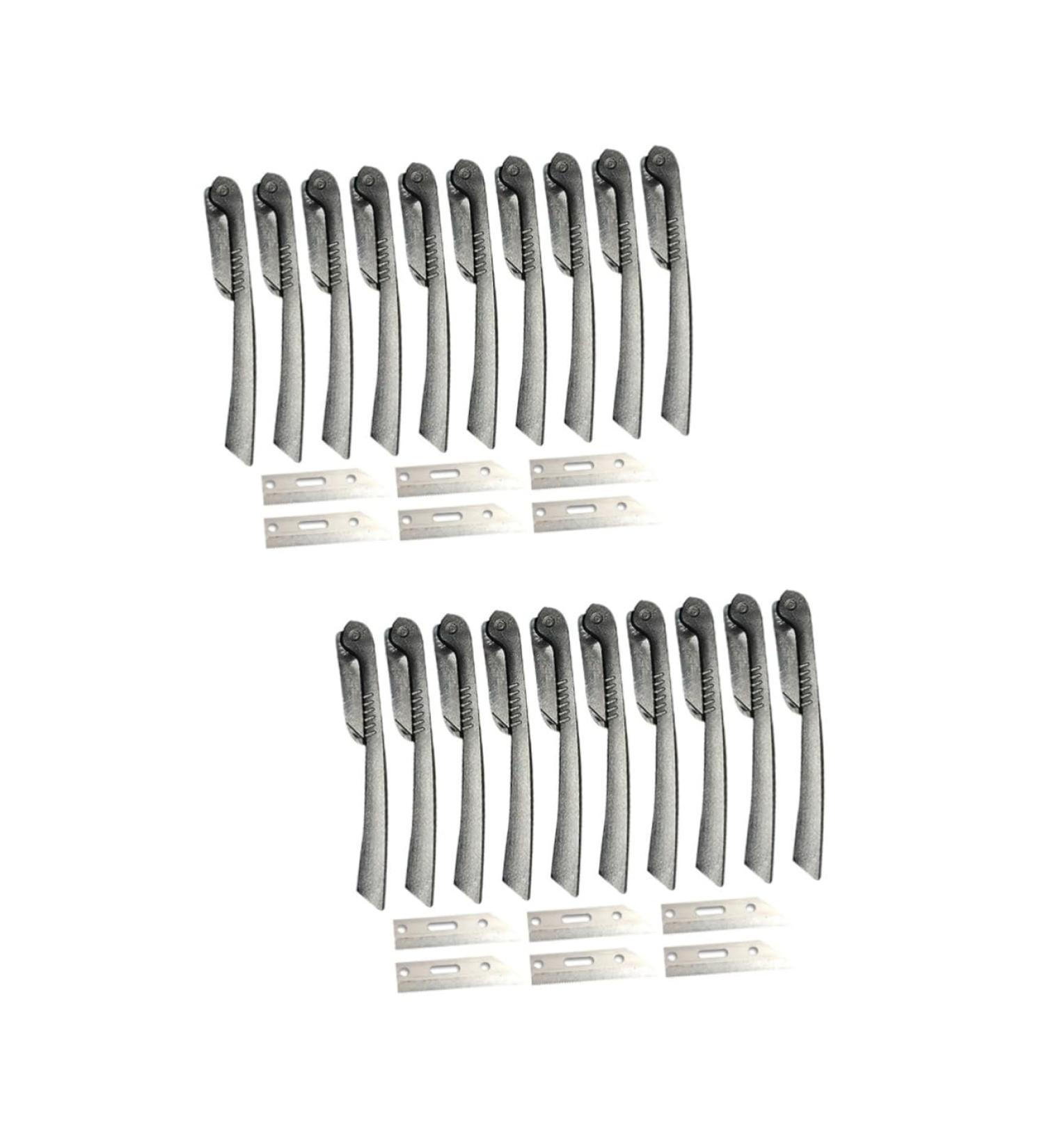 FRCOLOR 10pcs Eyebrow Shears & Facial Razors - Dermaplaning Tools for Eyebrow Shaping & Hair Removal - Set of 2 Black & 2 Color Options - Buy Online on GoSupps.com