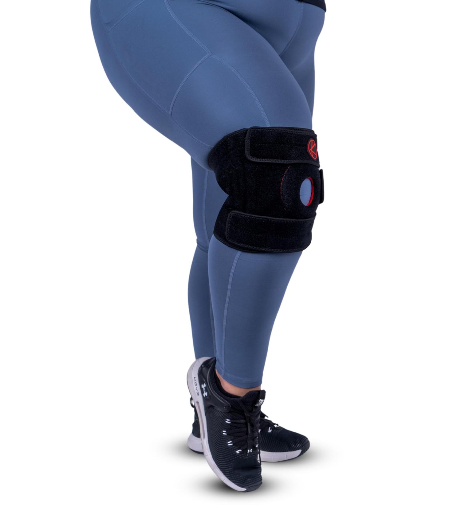 KARM Kniebandage XXL/XXXL - Extra Wide Knee Joint Support for Overweight Thick Thighs | Large Size Orthosis for Men & Women (Black) - Buy Online on GoSupps.com