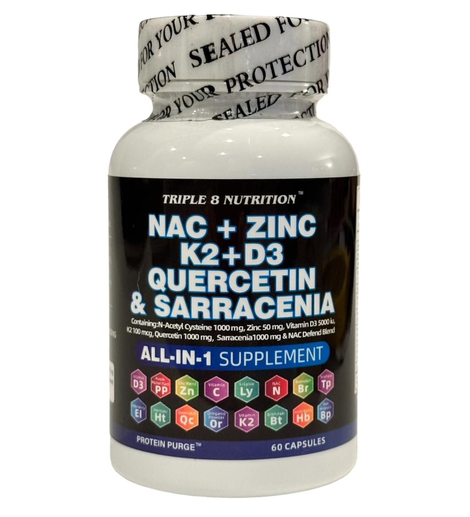 Premium NAC Supplement 1000mg with Vitamin D3 K2 Zinc Quercetin & More - 60 Count for Immune Support | Shop Internationally - Buy Online on GoSupps.com
