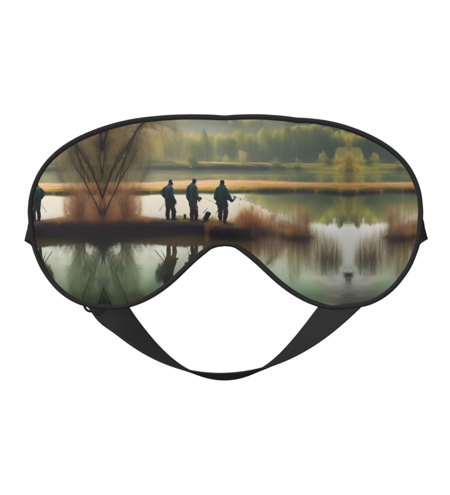 Fishing Lake Fishermen Print Unisex Sleep Mask - Double-Sided Eye Mask for Sound Sleep & Skin Care | International Shipping - Buy Online on GoSupps.com