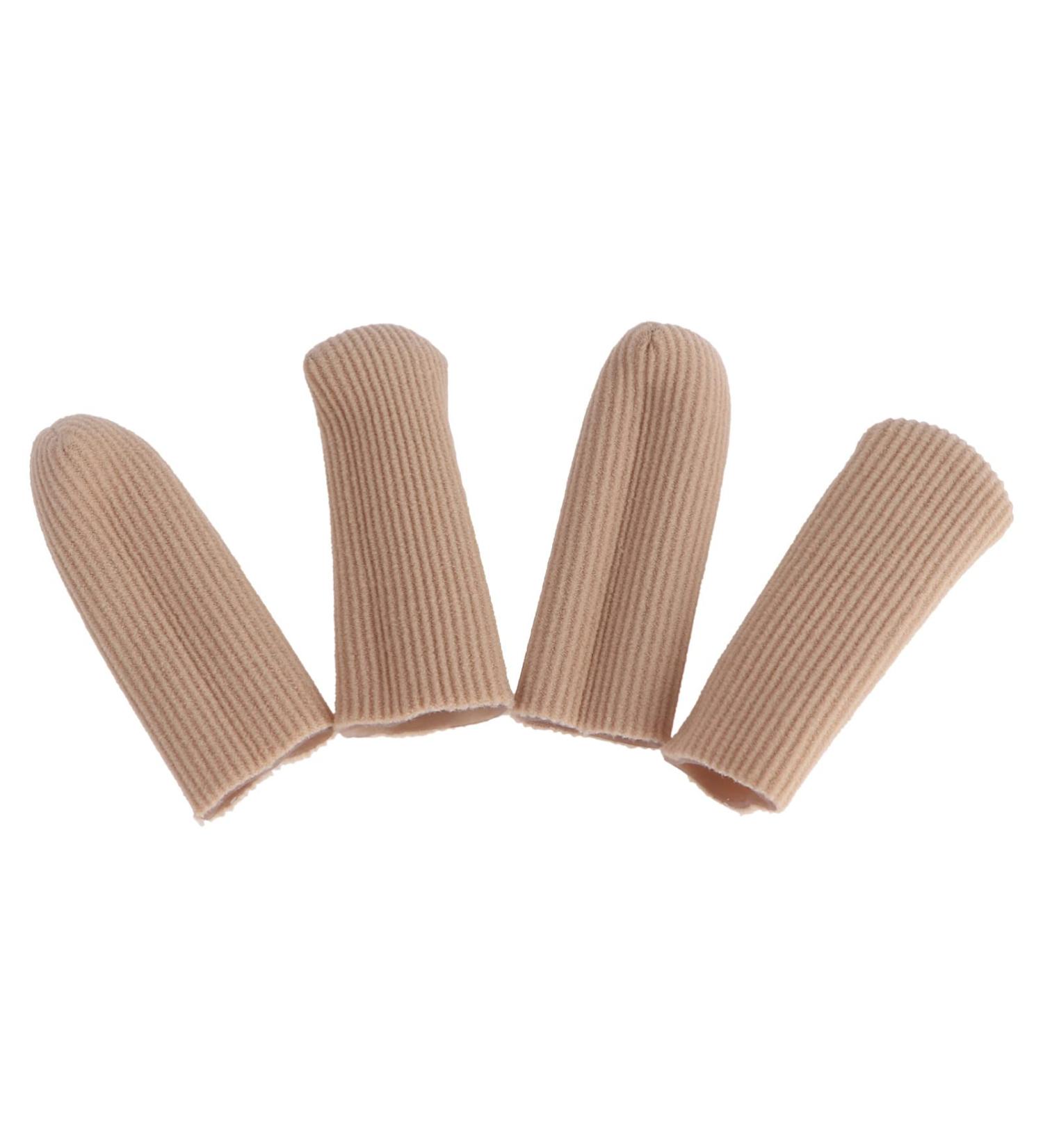 FOMIYES Cot Toe Sleeves 2 Pairs - Finger Cap Cushions for Hammertoes, Blisters, Calluses - Nylon Cover with Silicone Protectors - Buy Online on GoSupps.com
