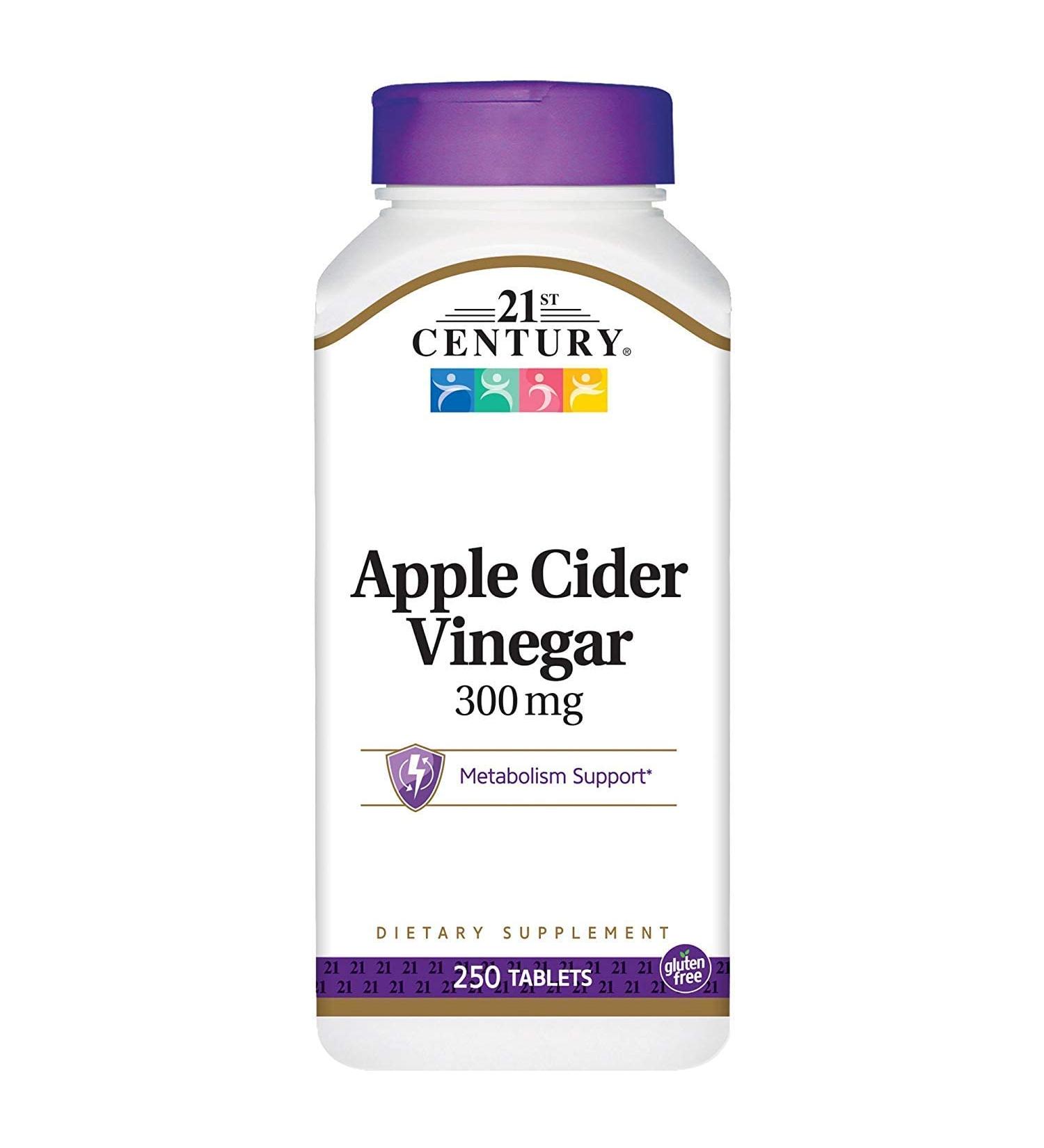 21st Century Apple Cider Vinegar 300 mg - 250 Tablet Supplement for Health - Buy Online on GoSupps.com