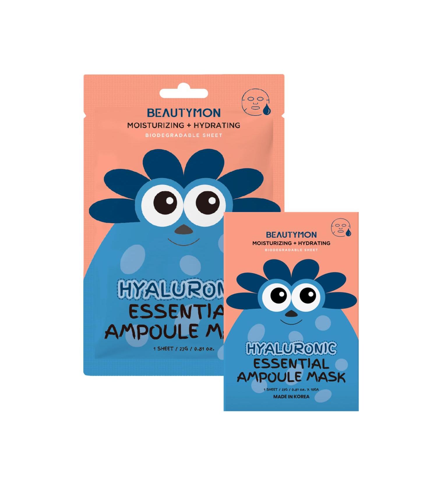 Essential Ampoule Mask (Hyaluronic) - Hydrating Korean Face Mask for Glowing Skin | Ship Worldwide - Buy Online on GoSupps.com