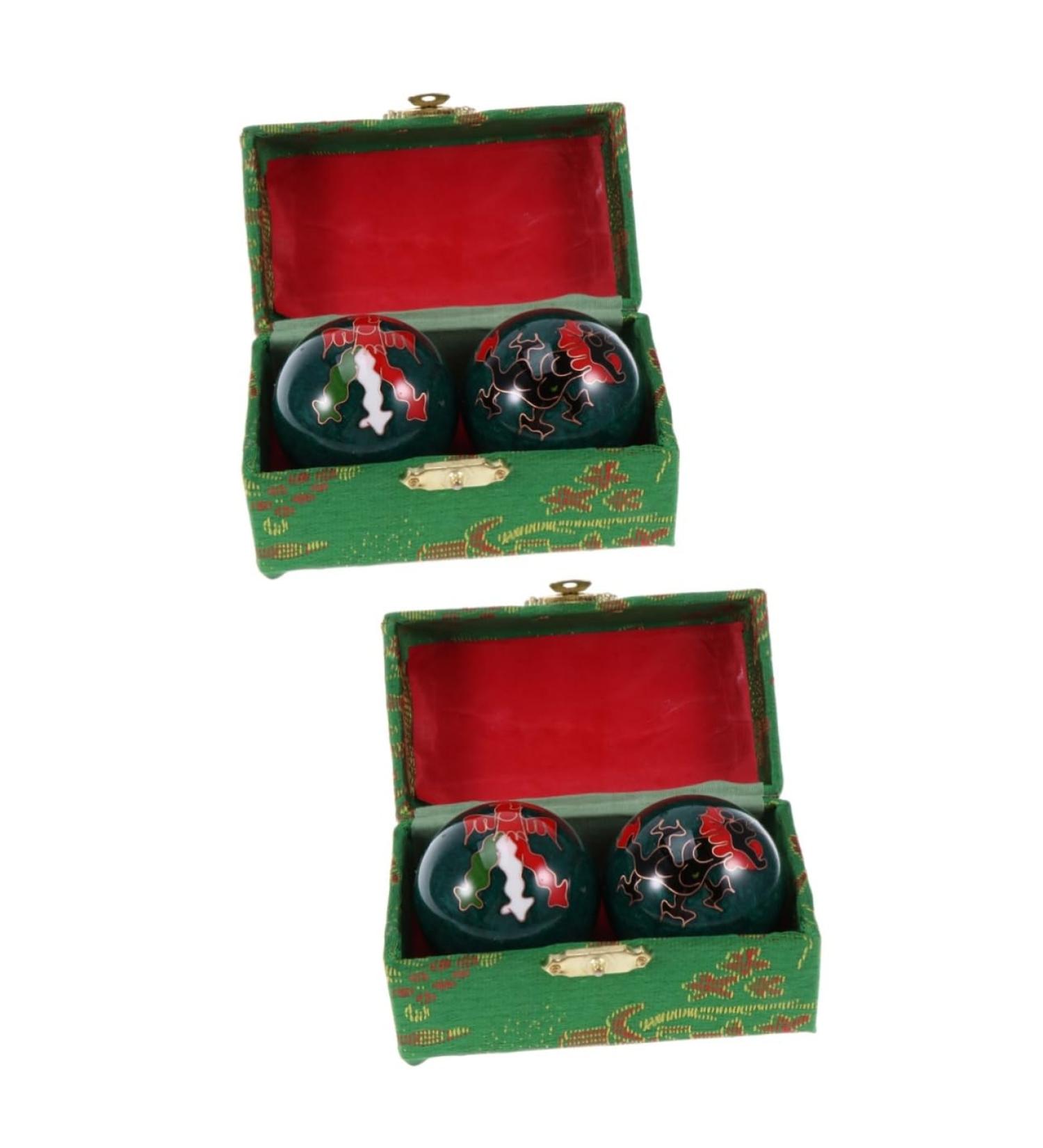 Frcolor 2-Pack Silver Handballs for Stress Relief | Fitness Massage & Meditation Tool | Chinese Style Gymnastics Ball for Health & Wellness - Buy Online on GoSupps.com