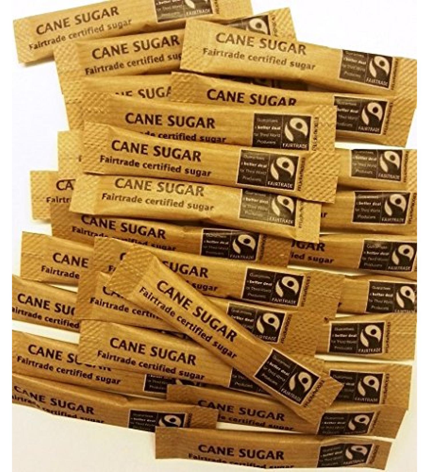 100 x Fairtrade Brown Sugar Sticks