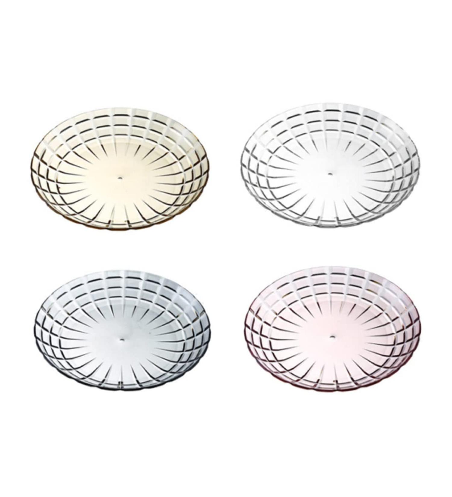 PRETYZOOM Home Fruit Tray 4pcs Snack Dried Multifunction Plates Fruits Small Household Candy Fruit Style European Trays Home 21X21CM Yellow - Buy Online on GoSupps.com