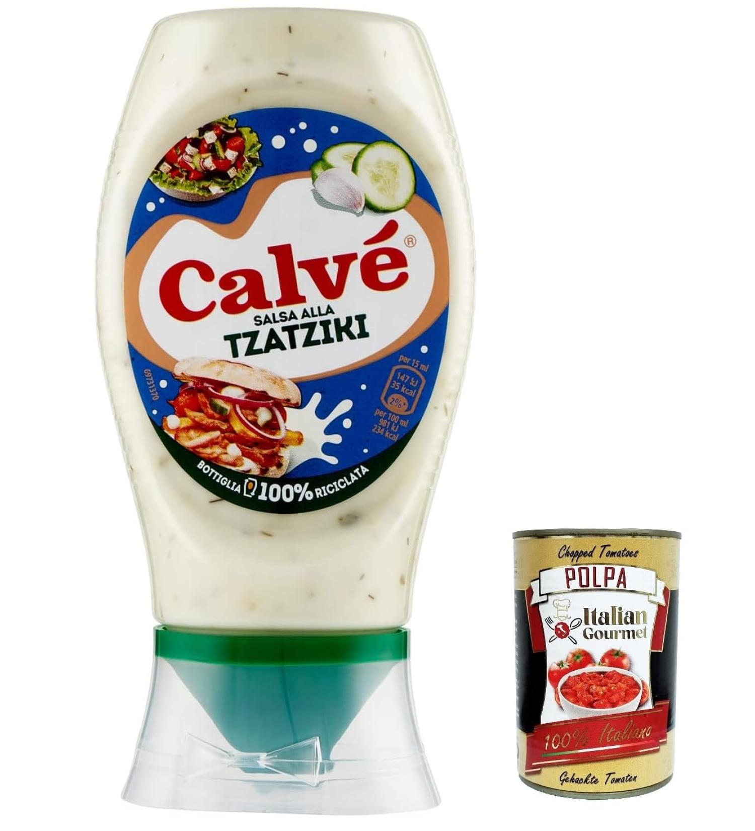  Italian Gourmet E.R. Calv Tzaziki Cucumber and garlic sauce gluten-free vegetarian 250 ml + gourmet Italian pulp 400 g - Buy Online on GoSupps.com