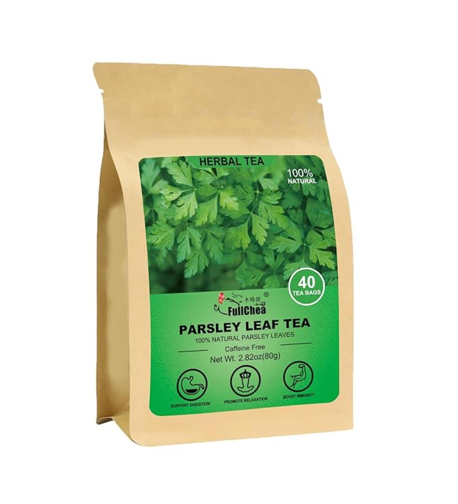 vFullChea - Parsley Tea Bags  40 Teabags  2g/bag - Premium Parsley Leaf Tea - Non-GMO - Caffeine-free - Aid Digestion & Boost Immunity - Buy Online on GoSupps.com