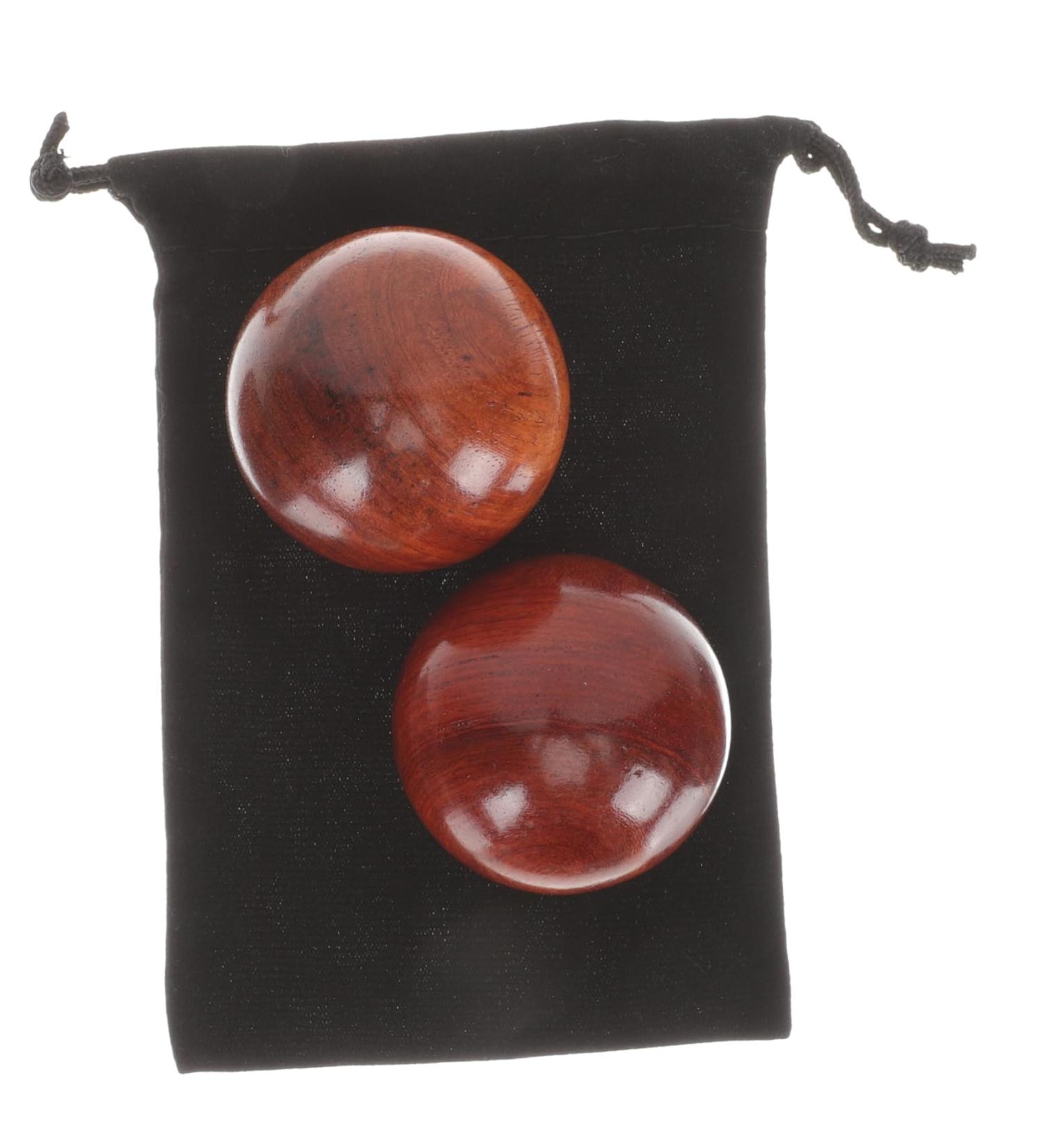 Elevated Wooden Hand Massager Balls - 2 Piece Baoding Fitness & Training Device for Relaxation & Exercise - Buy Online on GoSupps.com