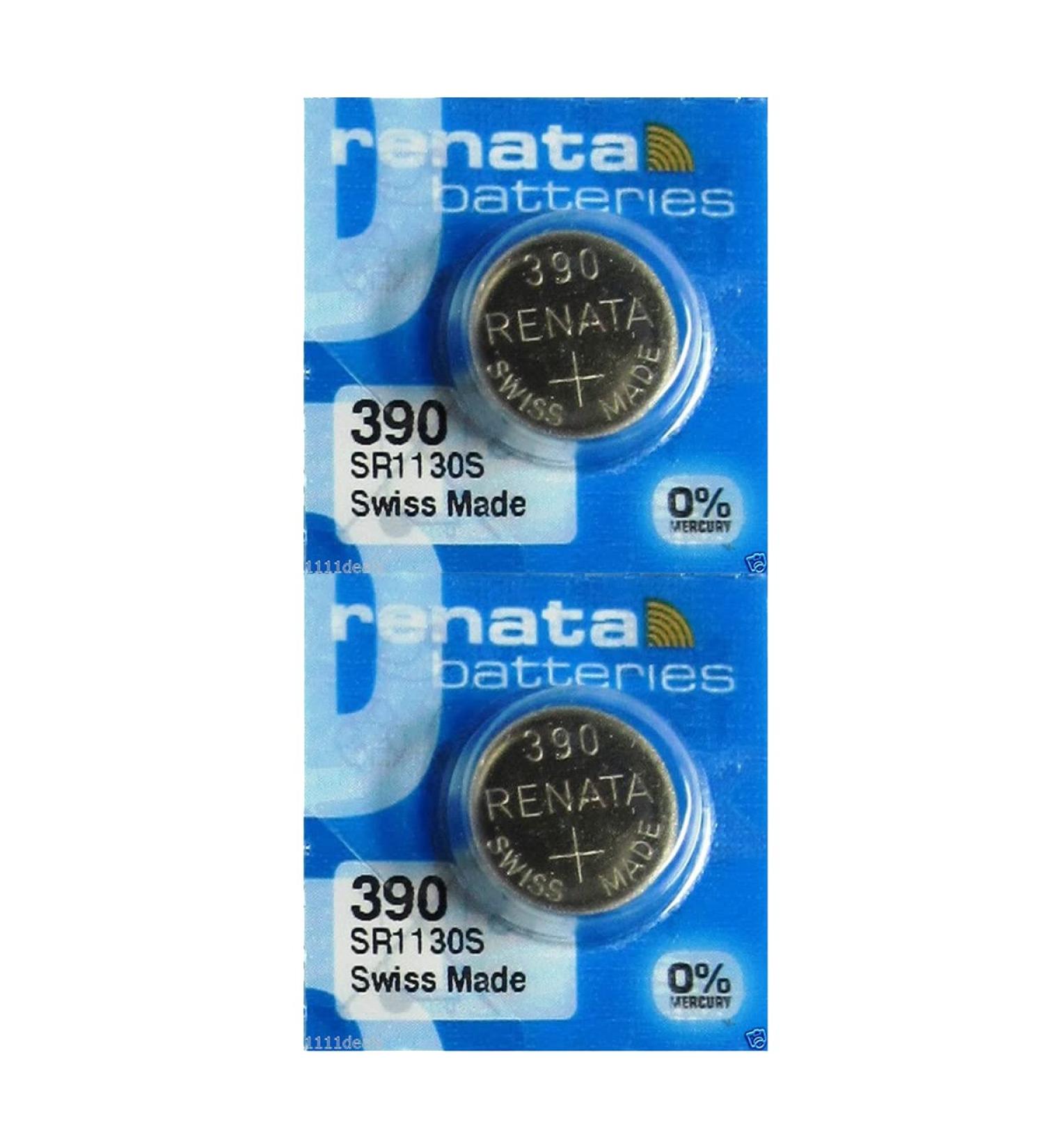 Renata 390 SR1130SW Silver Oxide Watch Batteries - 1.55V - 2 Count | Long-lasting Power for Watches | International Shipping Available - Buy Online on GoSupps.com
