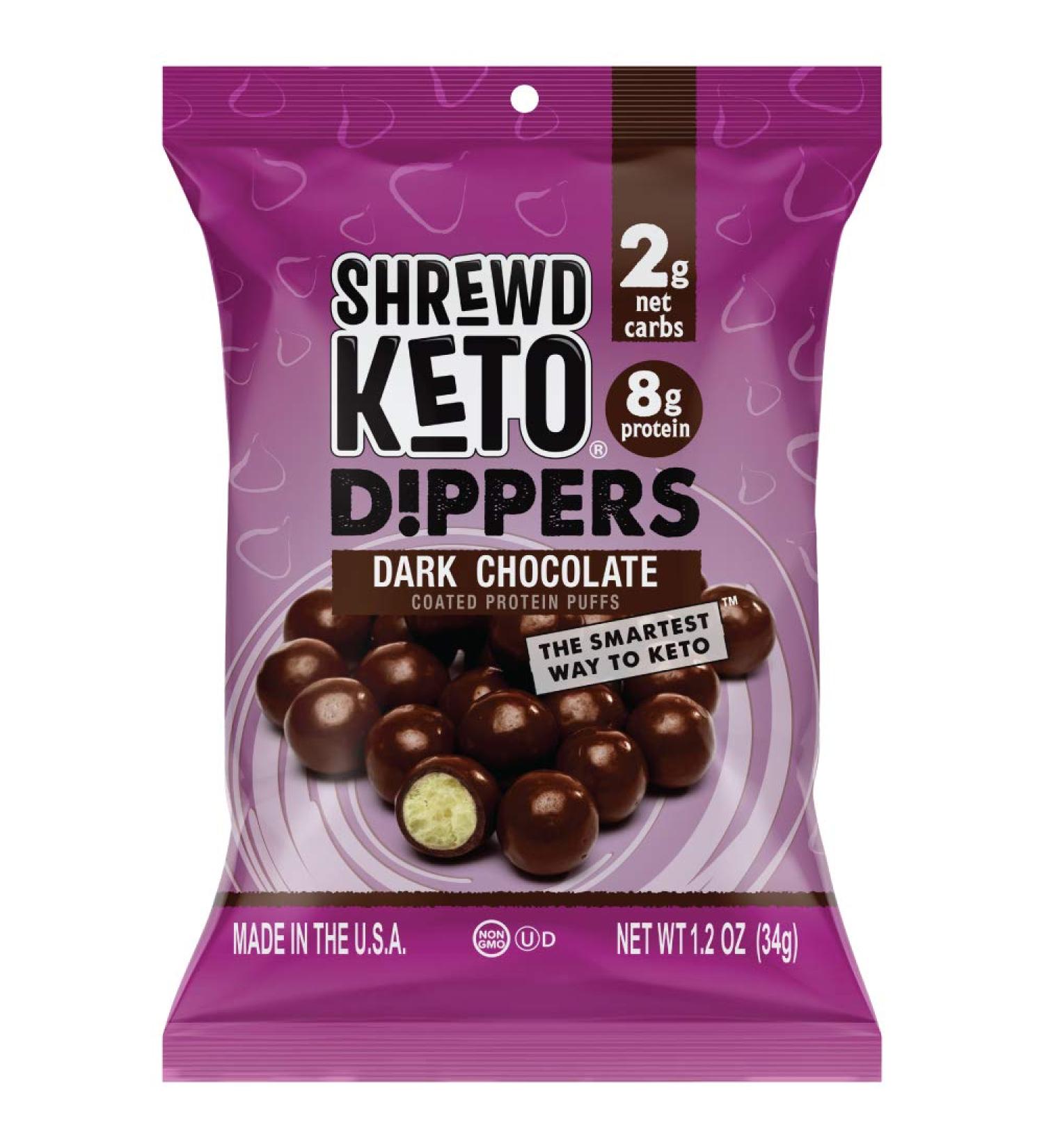 Shrewd Food Keto Chocolate Protein Dippers - 2g Net Carbs, 8g Protein, Low-Calorie Keto Snack (16 Pack) - Buy Online on GoSupps.com
