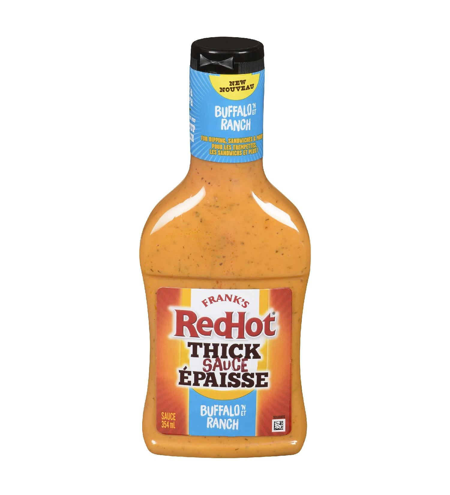 FRANK'S REDHOT Hot Sauce Buffalo Ranch Thick Sauce 354ml Case Pack Count 6 Buffalo Ranch 354 ml (Pack of 6) - Buy Online on GoSupps.com