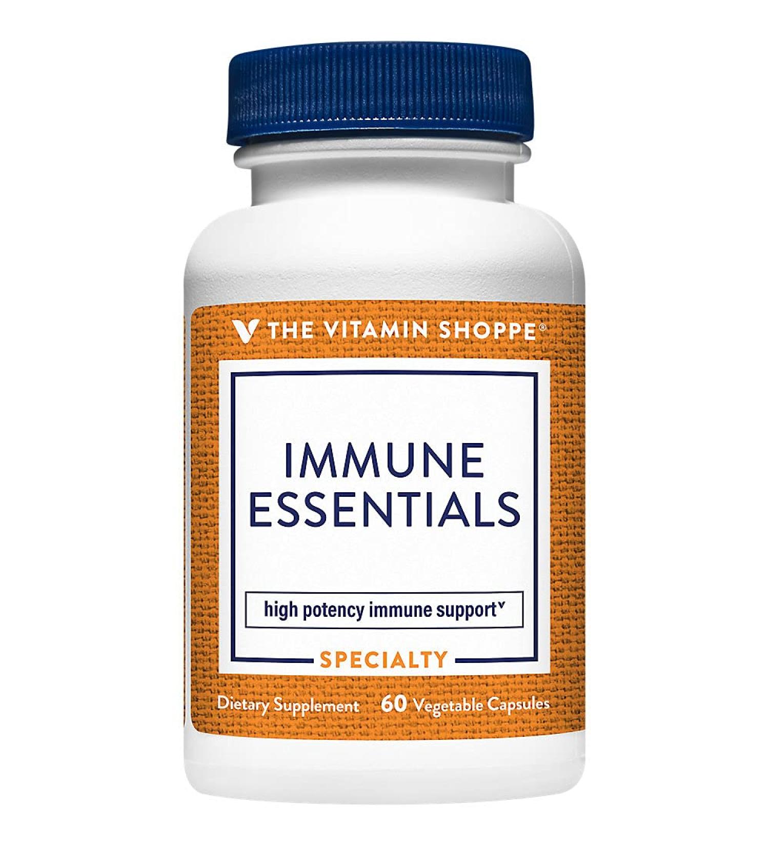 The Vitamin Shoppe Immune Essentials - Vitamin C Vitamin D3 Zinc & Sambucus Elderberry Extract (60 Capsules) - Buy Online on GoSupps.com