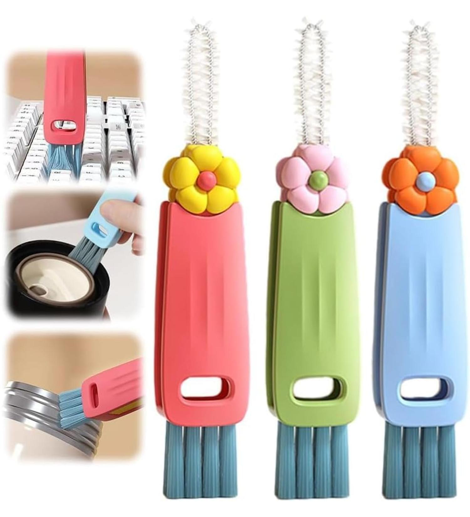 3 in 1 Cup Lid Cleaning Brush Cup Lid Gap Cleaning Brush Set Crevice Cleaning Brush for Bottle Gap Multifunctional Cleaning Brush Kitchen Cleaning Tools 3PCS - Buy Online on GoSupps.com