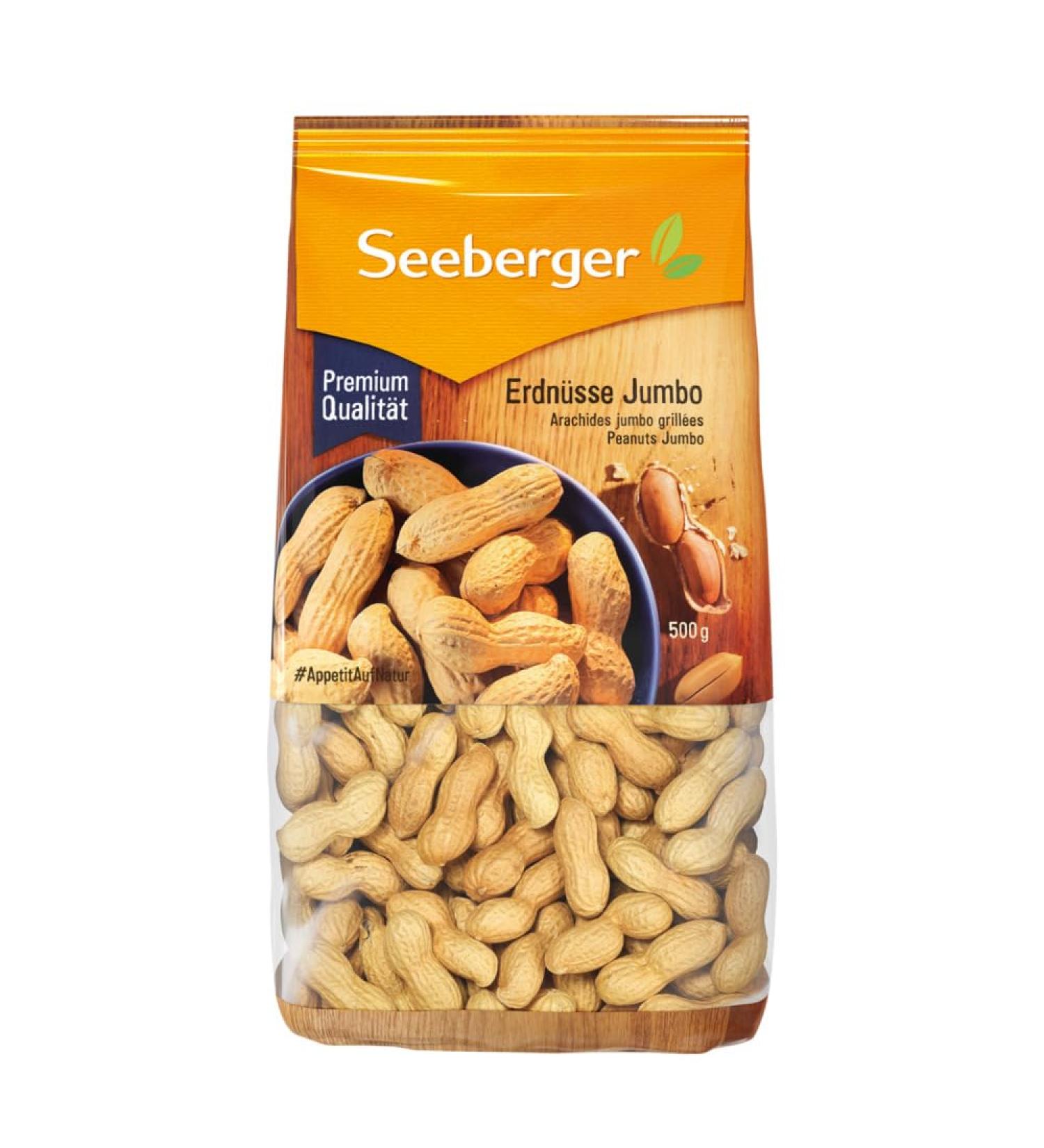 Seeberger peanuts Jumbo Giant 10 Pack: Large peanuts in bowl - gently roasted - intense taste with tender butter aroma (10 x 500 g) 500 g (10 pack) 500 g (10 -pack)