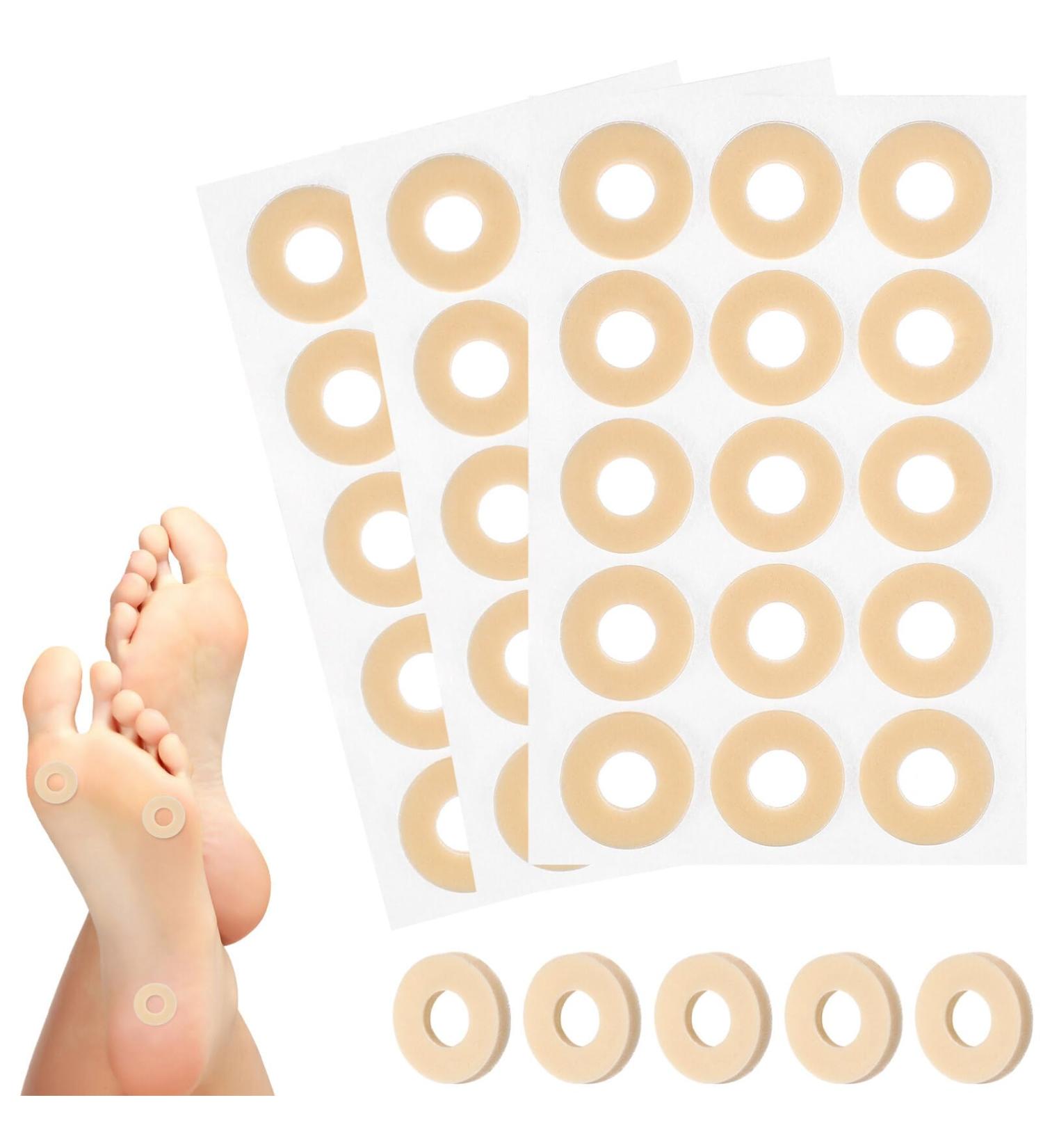 Beavorty 45Pcs Callus Cushions Self Adhesive Callus Cushions Round Foam Padding Oval Shaped Cushion Corn Pads Toe and Foot Protectors for Men Women 1.60X1.60X0.30CM - Buy Online on GoSupps.com