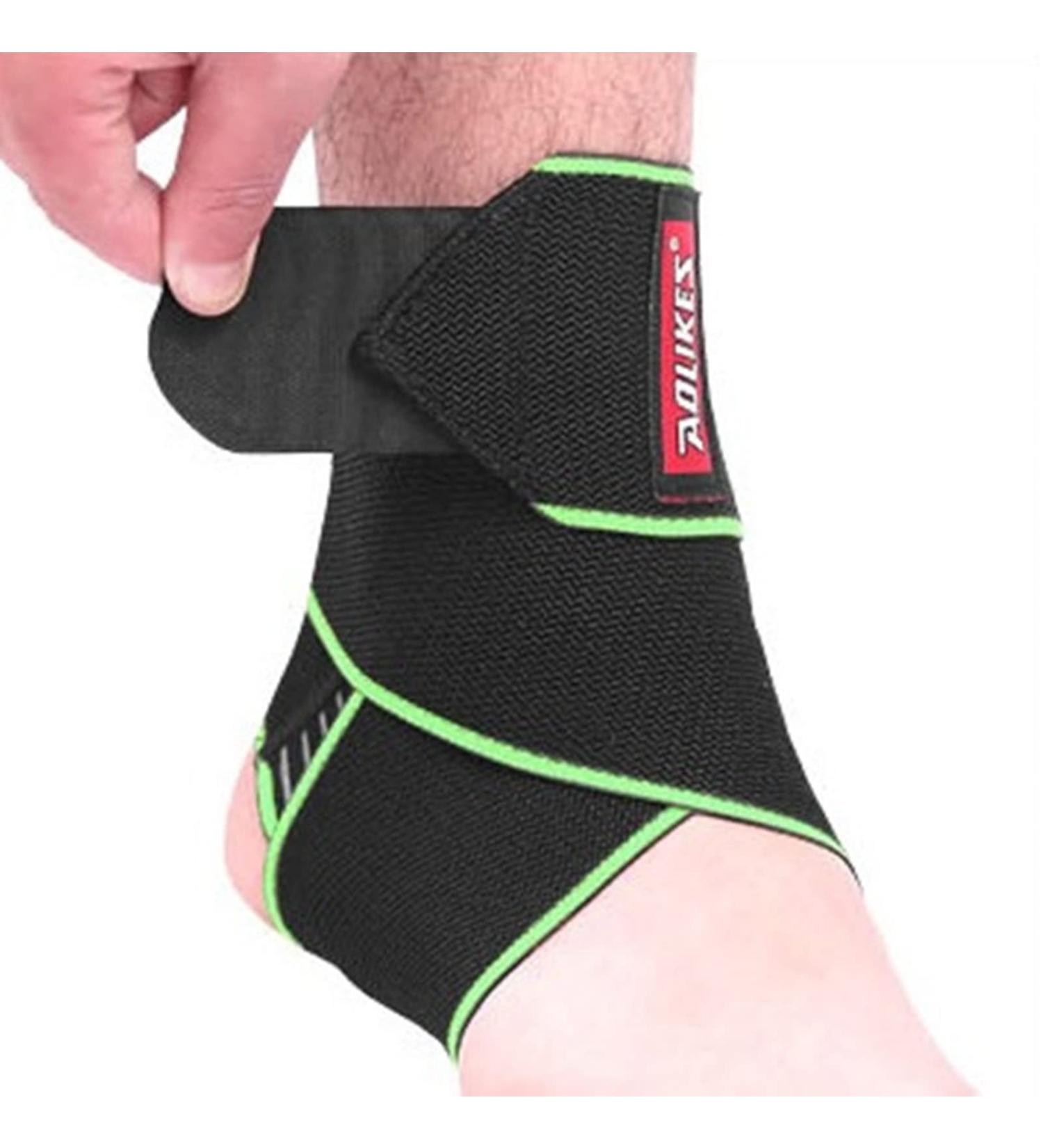 Adjustable Ankle Brace for Sprains & Plantar Fasciitis - Support for Sports & Recovery | Compression Ankle Wrap for Men & Women (Green - Buy Online on GoSupps.com