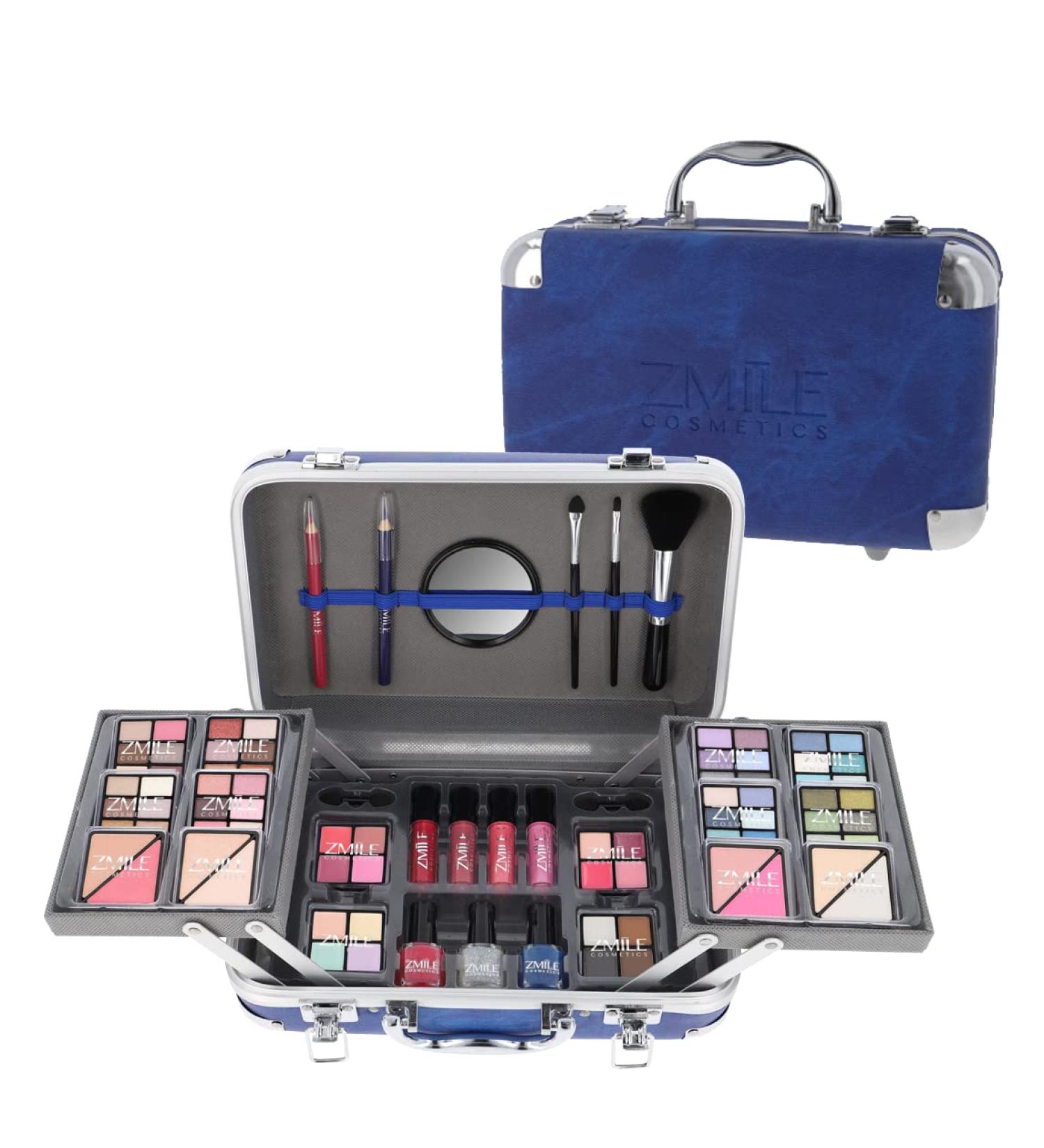 Zmile Cosmetics Traveller Blue Cosmetic Carrier - Vegan Make-Up Set for Travel & Gifting - Buy Online on GoSupps.com