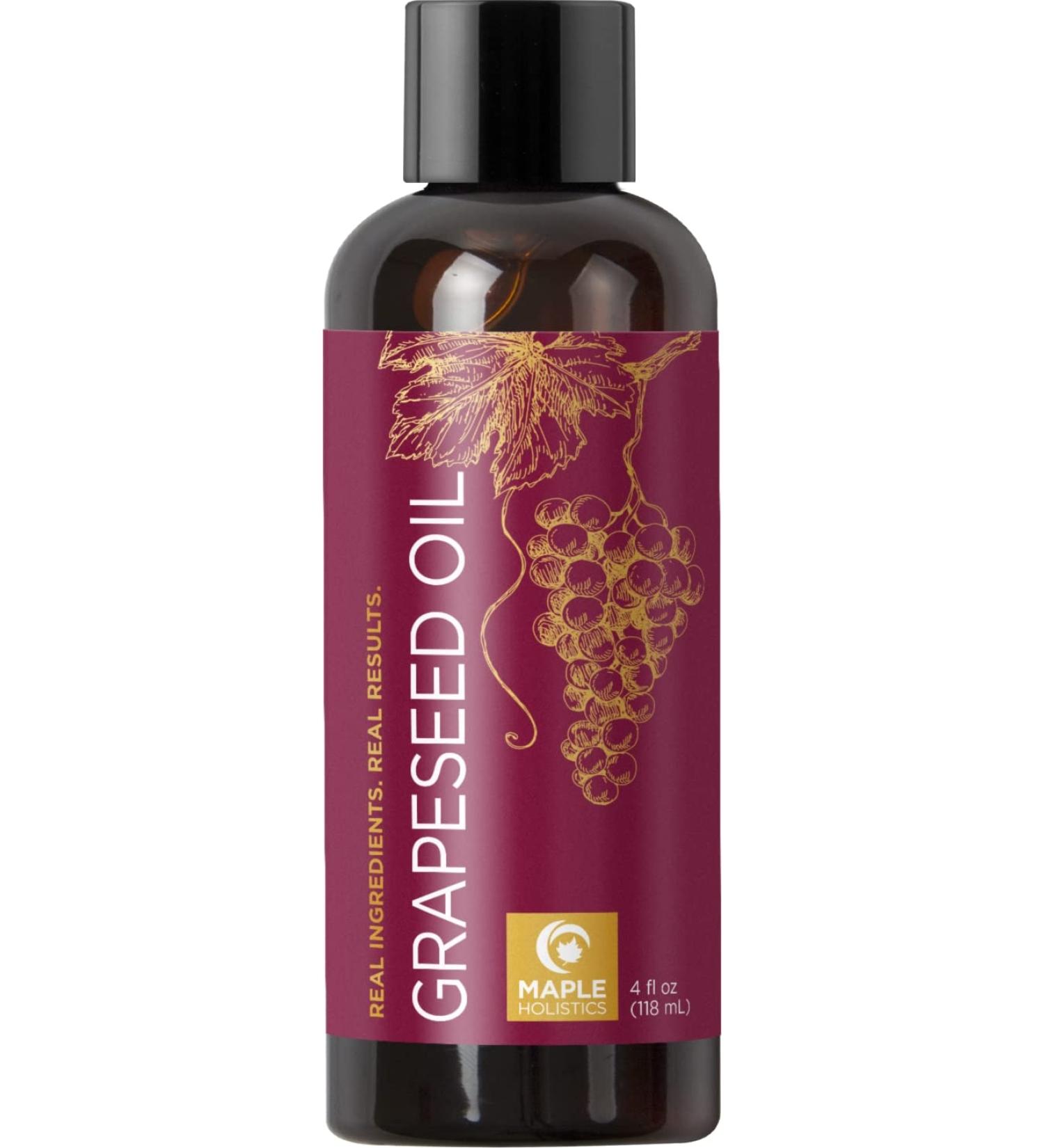 Pure Grapeseed Oil for Skin Care - Cold Pressed, Moisturizing Carrier Oil with Vitamin E for Anti-Aging, Dry Skin & Hair - 100% Natural - Buy Online on GoSupps.com