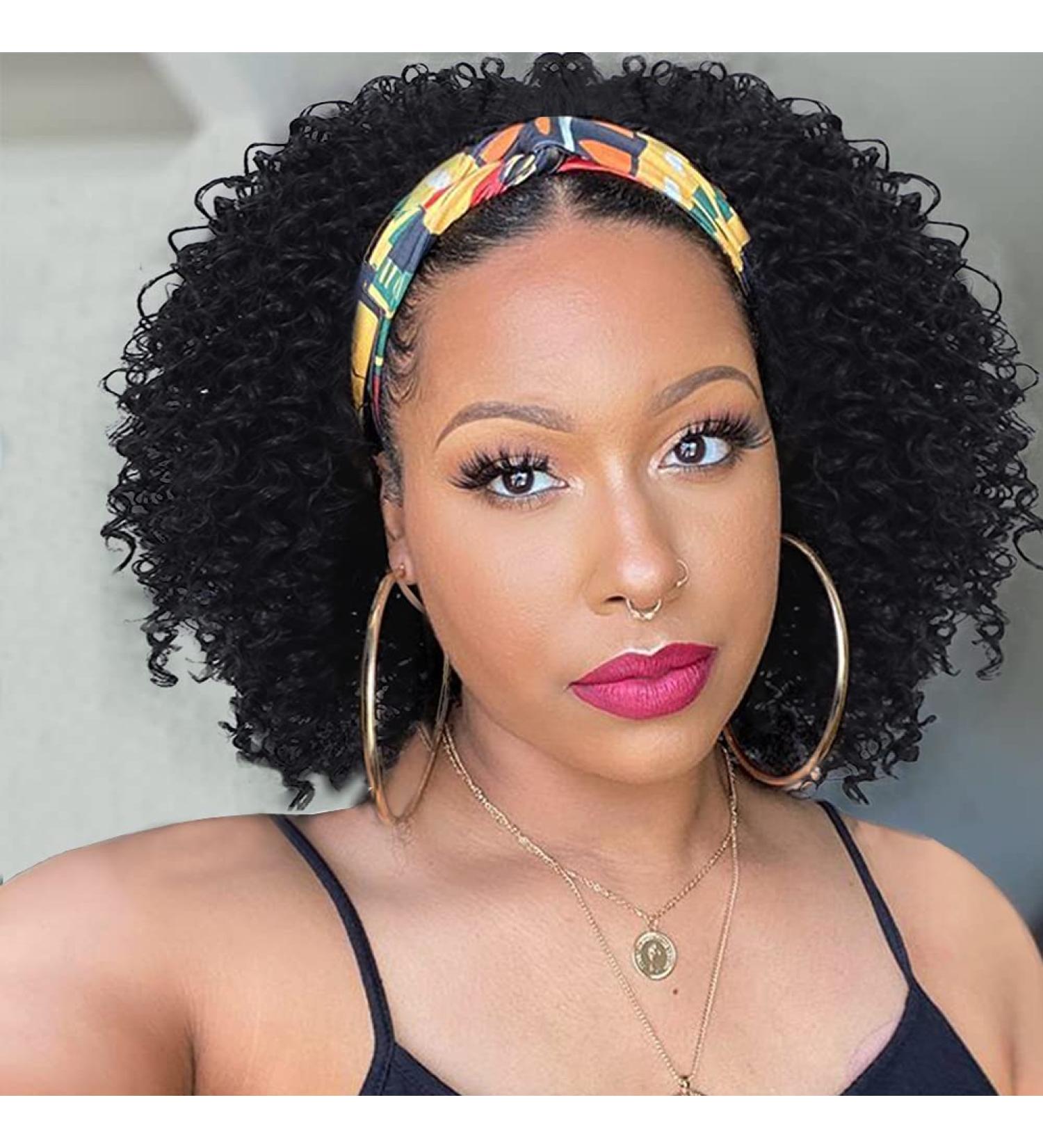 Fancy Afro Kinky Wig - Short Curly Heat Resistant Half Wig for Women - Synthetic Party Cosplay Hairpiece - Buy Online on GoSupps.com