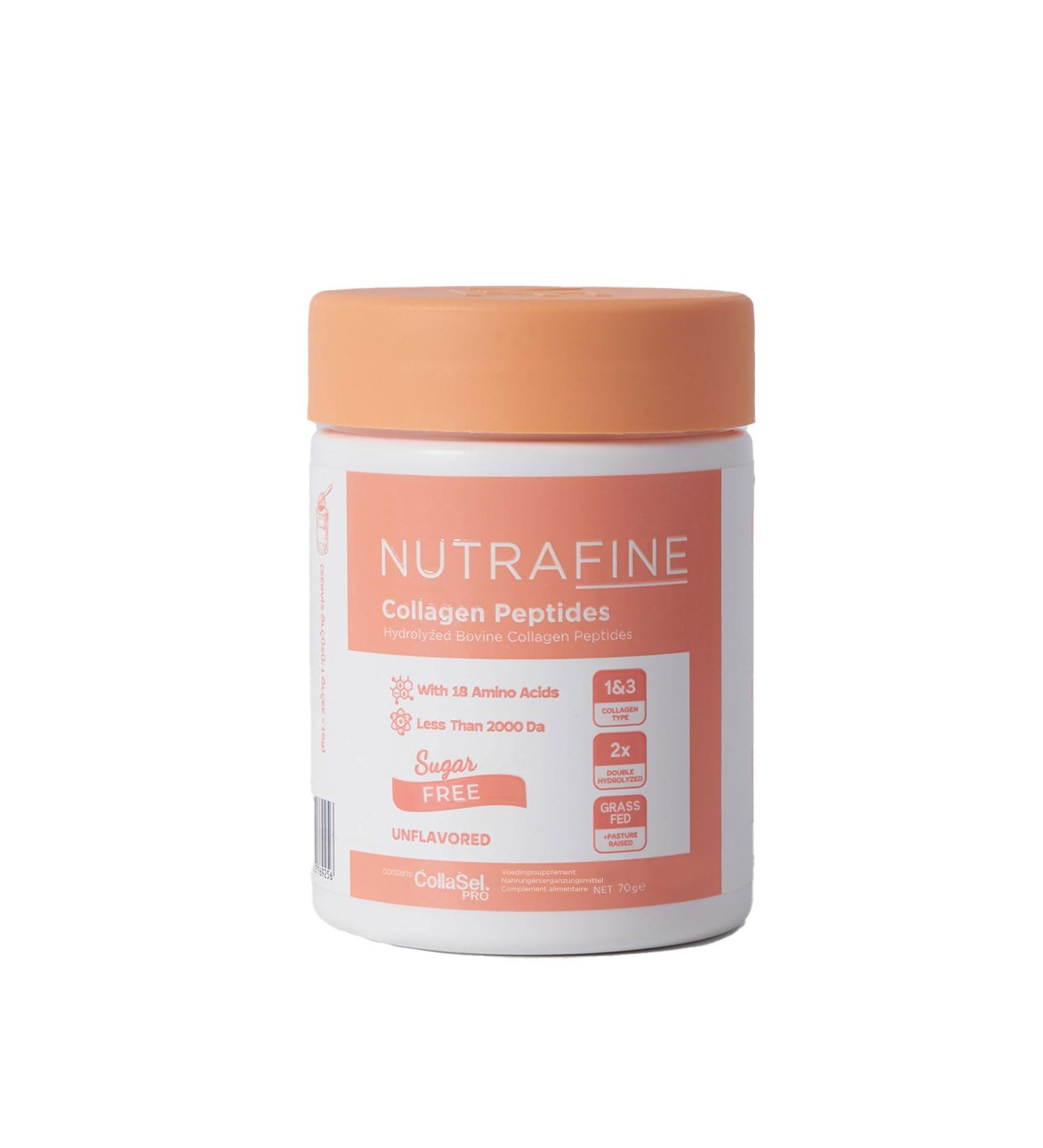 Nutrafine Bovine Collagen Powder 100 Double Hydrolyzed Type I & III Clinically Tested Collagen Peptides 70 g 7 Day Supply - Buy Online on GoSupps.com