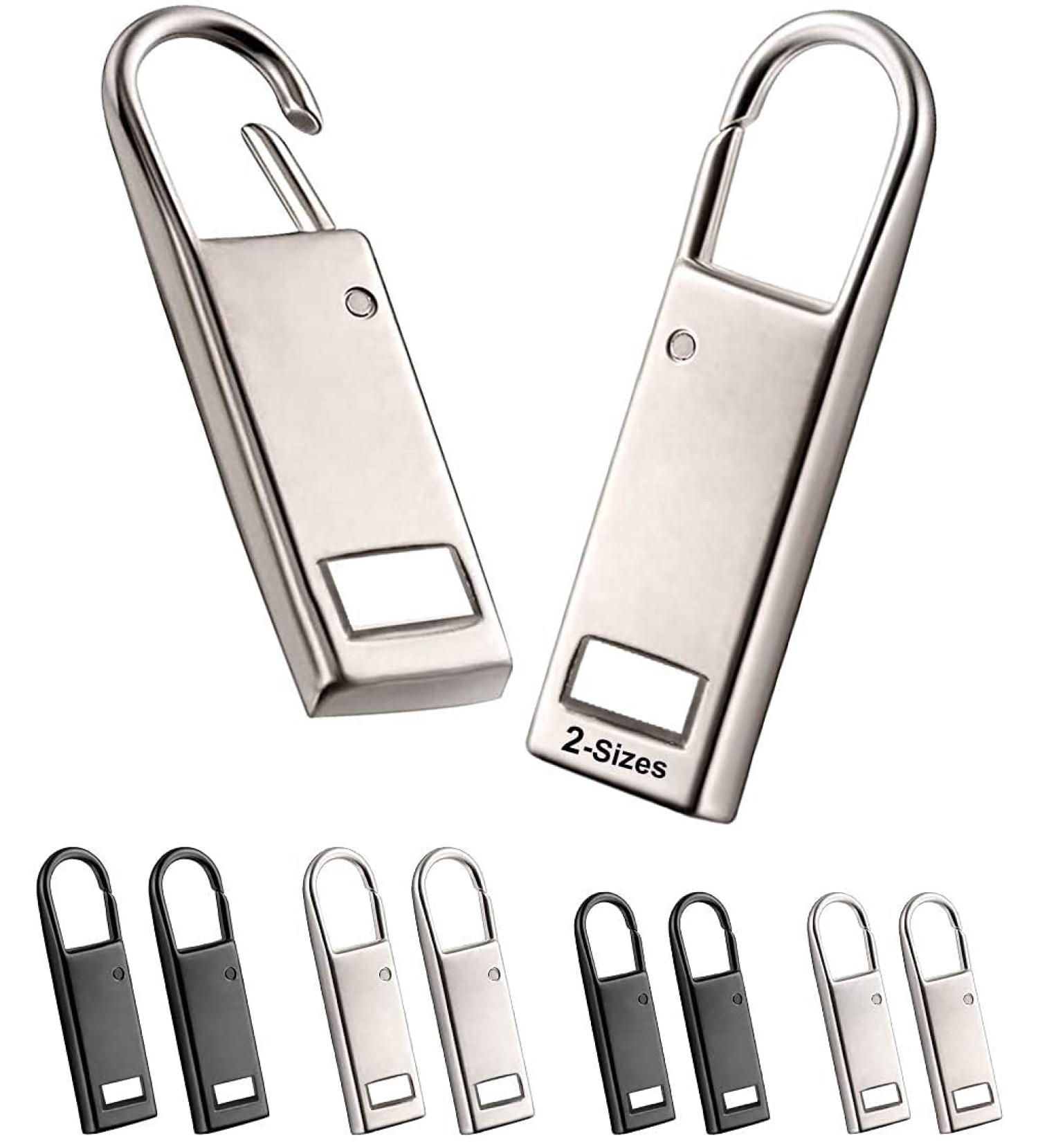 One Enjoy Zipper Pull - Metal Zipper Replacement for Coats Jackets Boots & Backpacks (Black/Silver) | International Shipping Available - Buy Online on GoSupps.com
