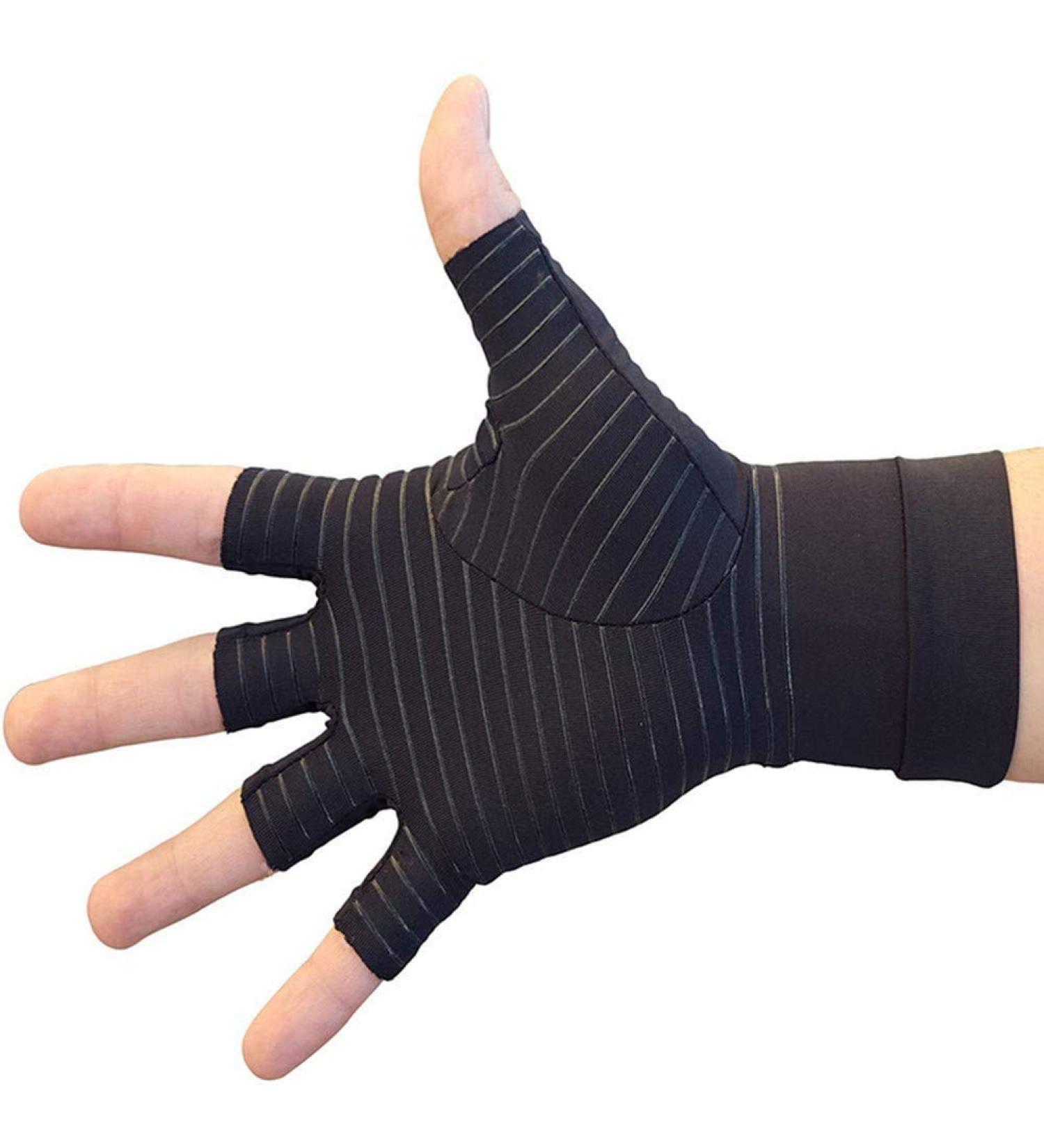 Copper Arthritis Gloves - Compression Gloves for Hands and Fingers Rehabilitation - Size Large (1 Pair), Black - Arthritis Relief for Women Men - Reduce Hand Pain, Swelling, Carpal Tunnel - Buy Online on GoSupps.com