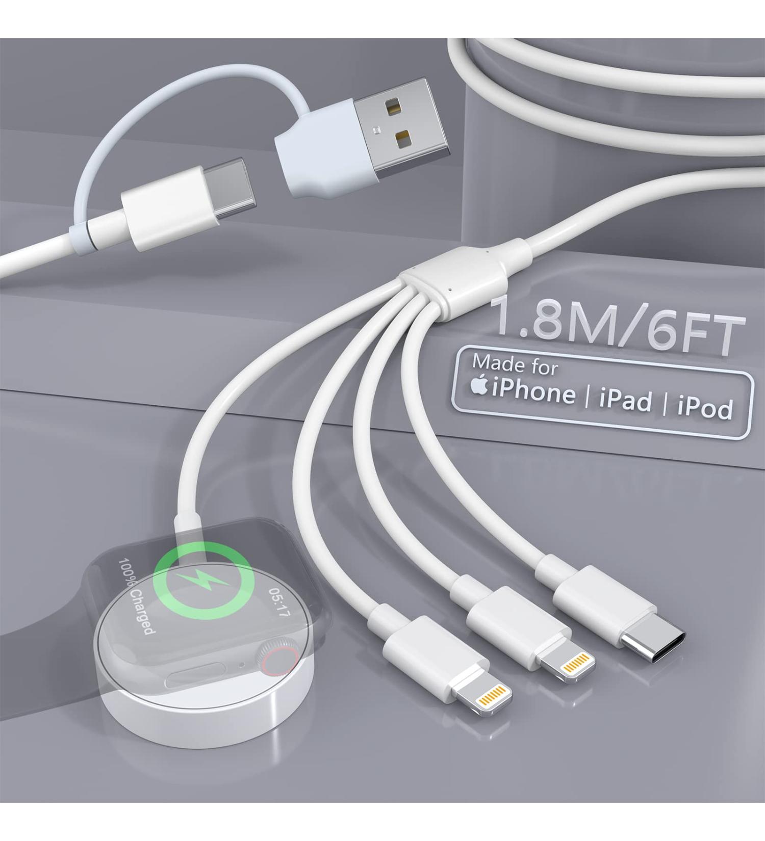 MTAKYI 4-in-2 Apple Watch Charger Cable Apple Watch/iPhone/Airpods  Watch Magnetic Charging Cable iWatch Series SE/8/7/6/5/4/3/2 - Wireless Travel Watch Charger AirPods 1/2/3/Pro&iPad Series ZJK04 - Buy Online on GoSupps.com